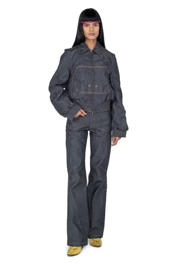 KIKO KOSTADINOV K BOMBER JACKET - MOTTLED DARK INDIGO