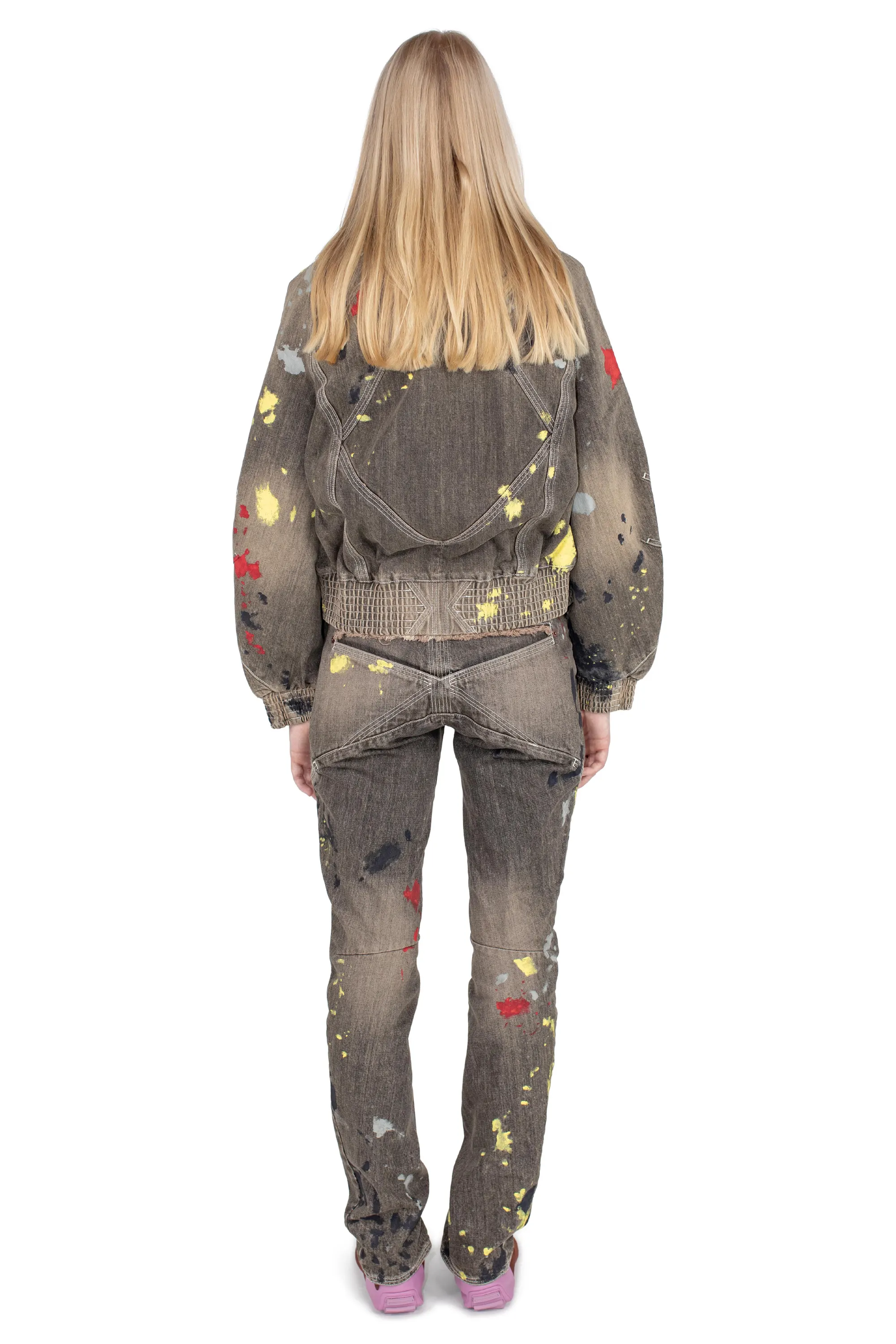 KIKO KOSTADINOV K PAINTED BOMBER JACKET - WASHED BROWN