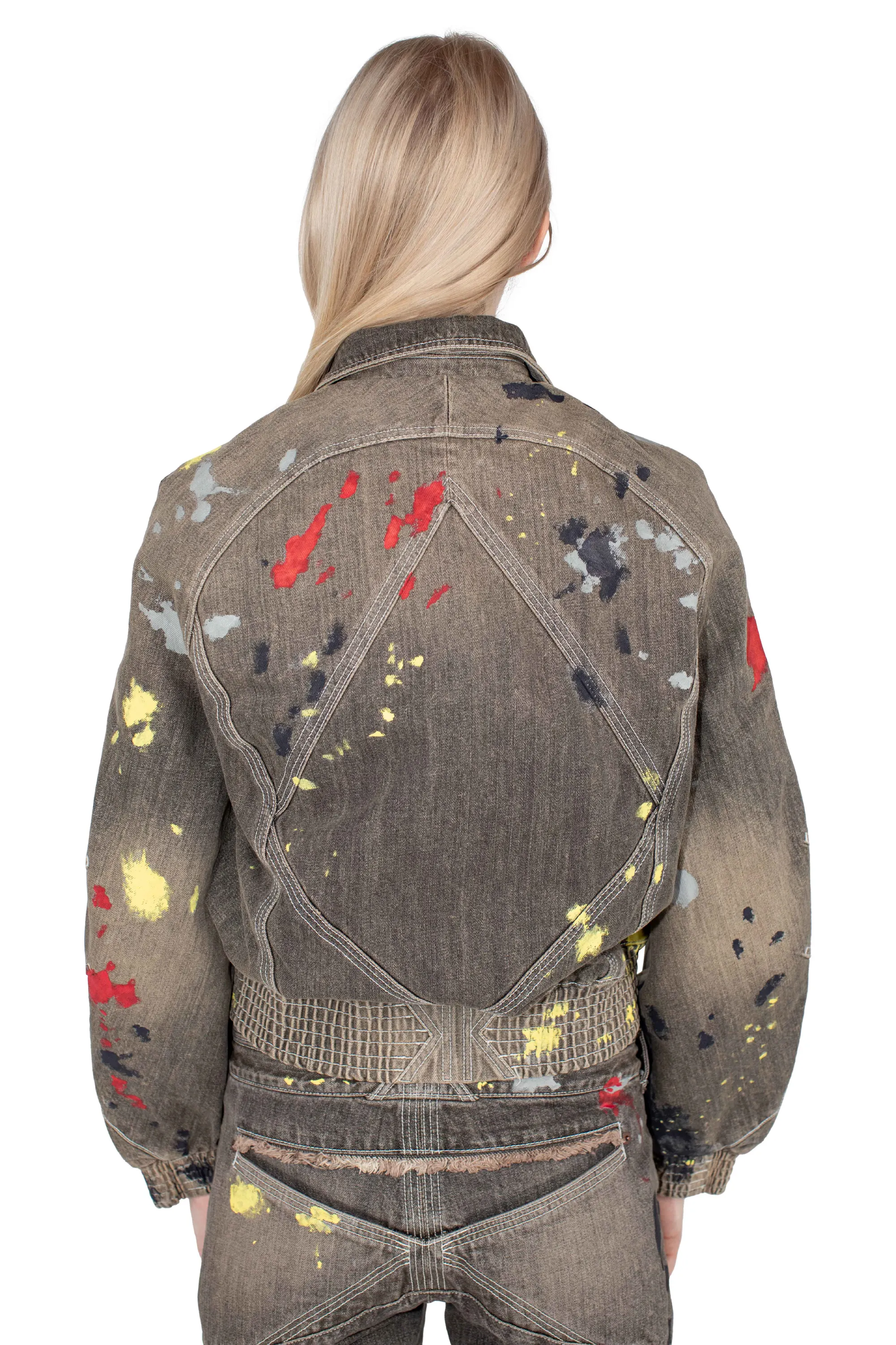 KIKO KOSTADINOV K PAINTED BOMBER JACKET - WASHED BROWN