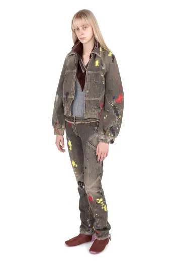 KIKO KOSTADINOV K PAINTED BOMBER JACKET - WASHED BROWN
