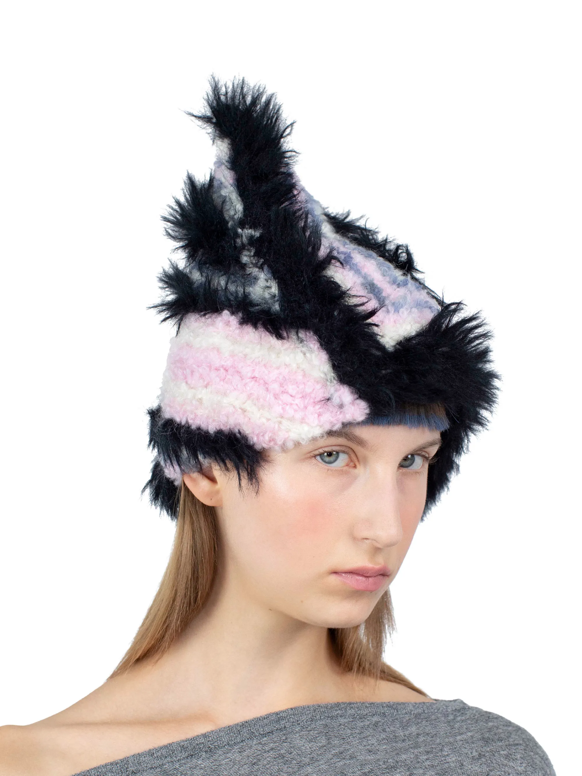 KIKO KOSTADINOV CHEVRON KNIT HAT - SKY BLUE