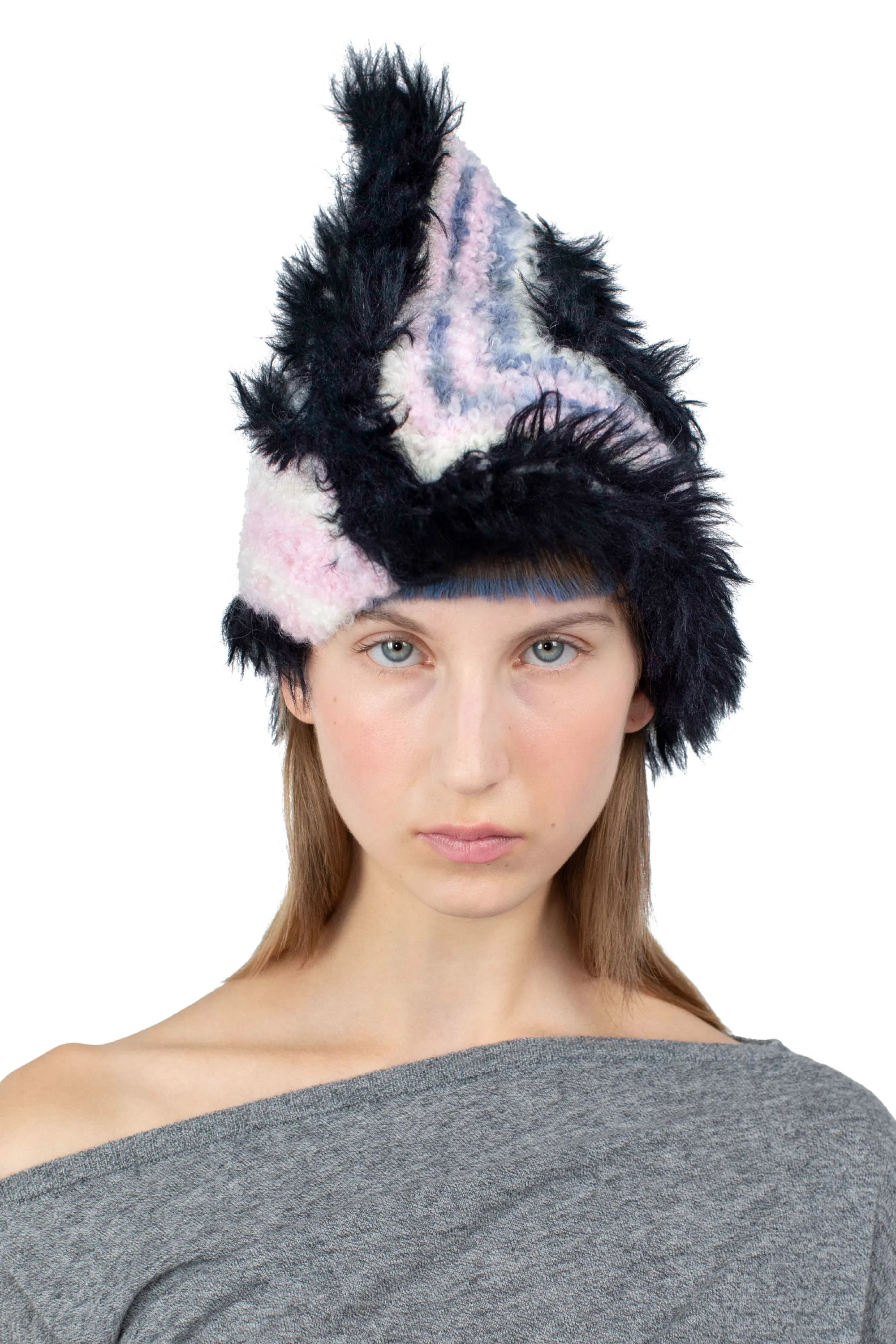 KIKO KOSTADINOV CHEVRON KNIT HAT - SKY BLUE