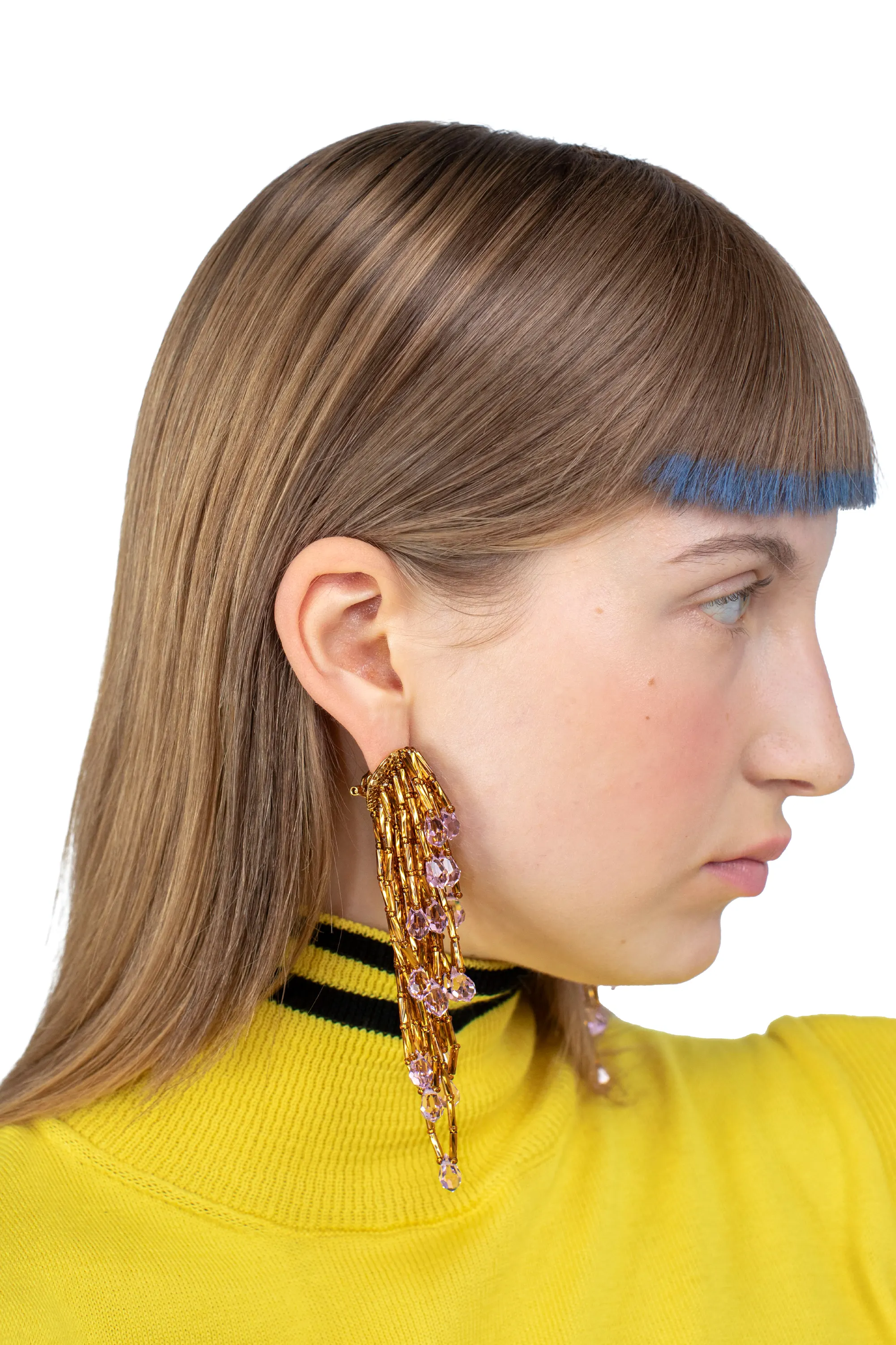 KIKO KOSTADINOV COWEN BEADED EARRINGS - GOLD/LIGHT ROSE