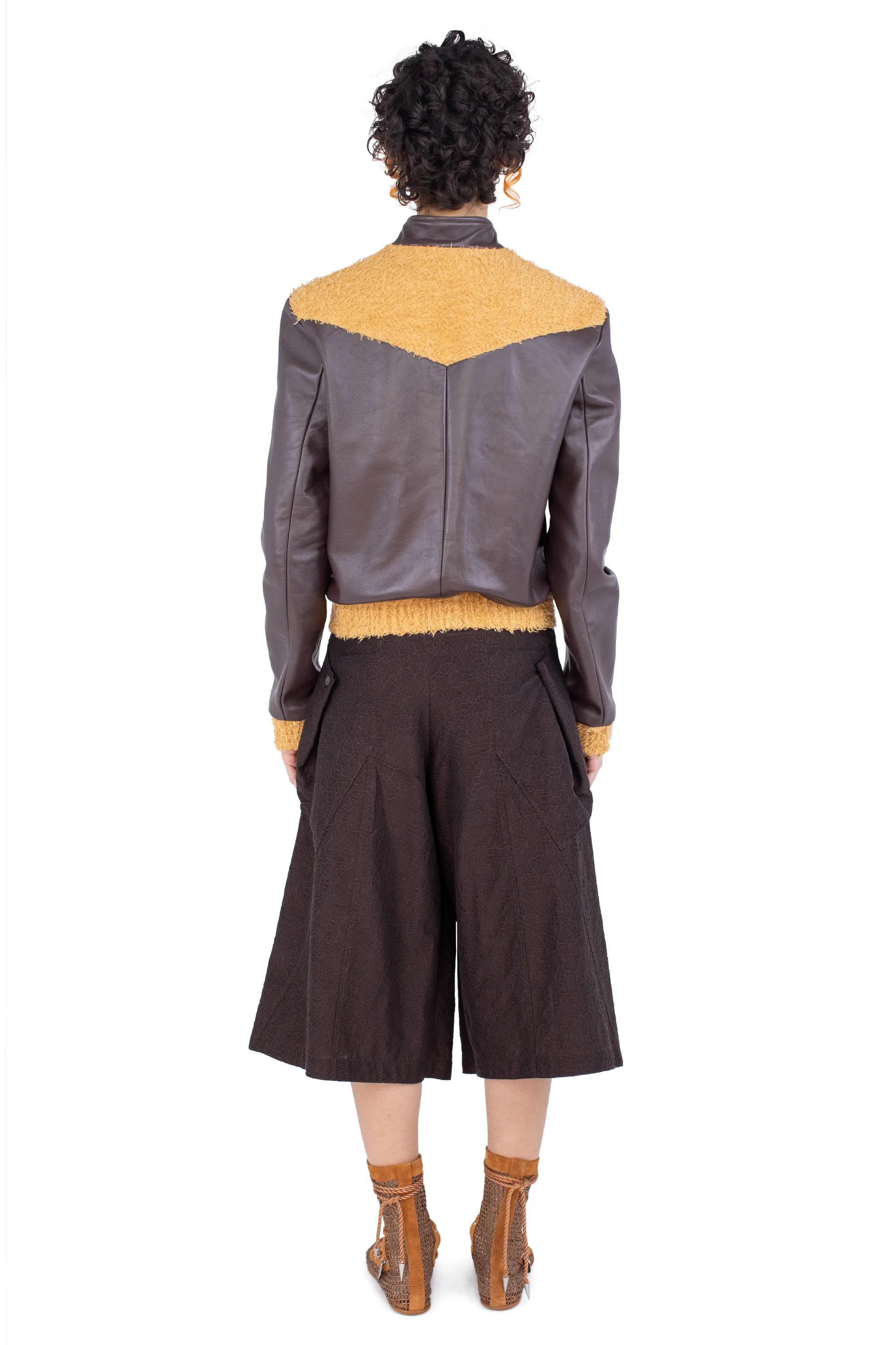 KIKO KOSTADINOV DAHLIA DRAPED SHORTS - DARK ELM