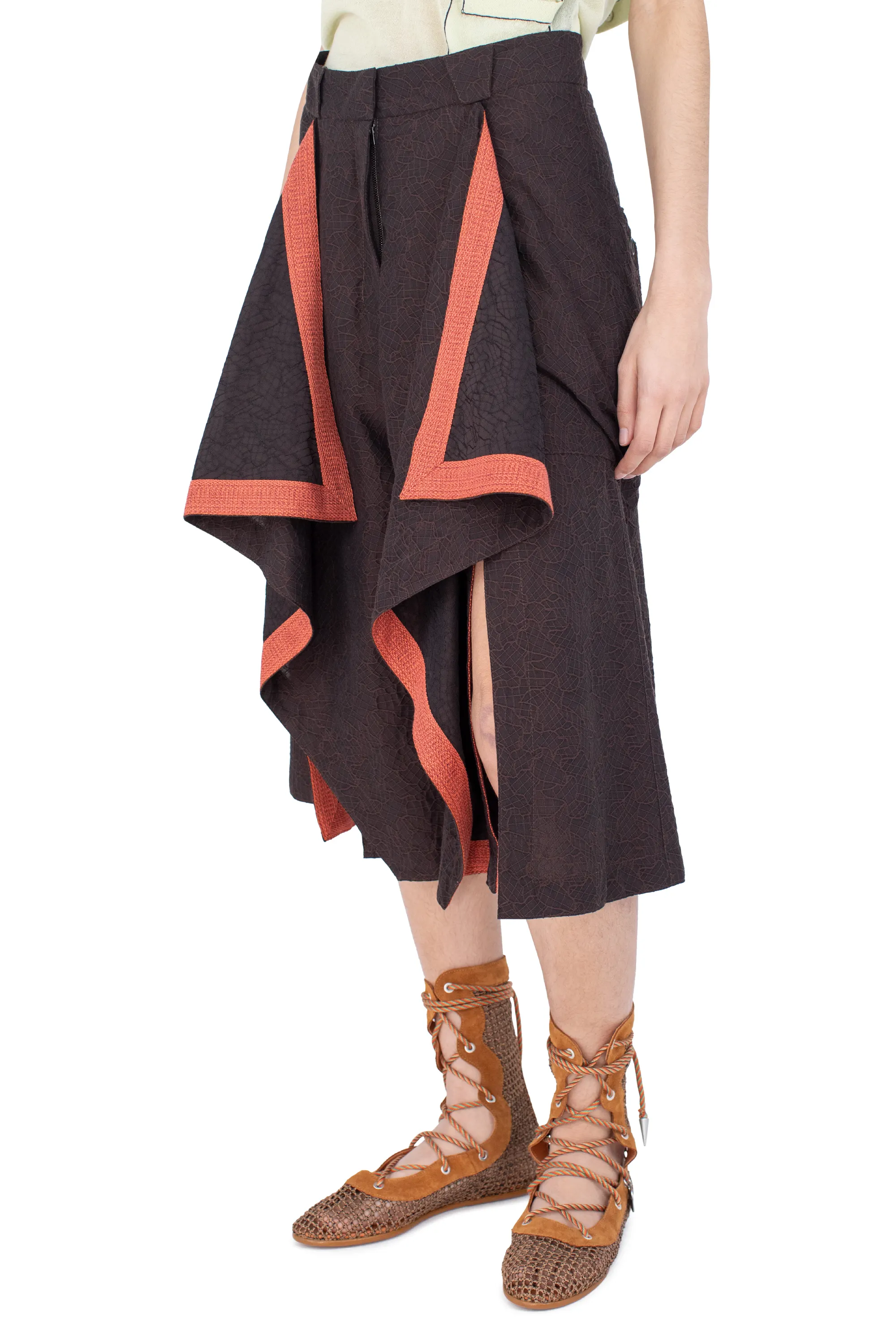 KIKO KOSTADINOV DAHLIA DRAPED SHORTS - DARK ELM