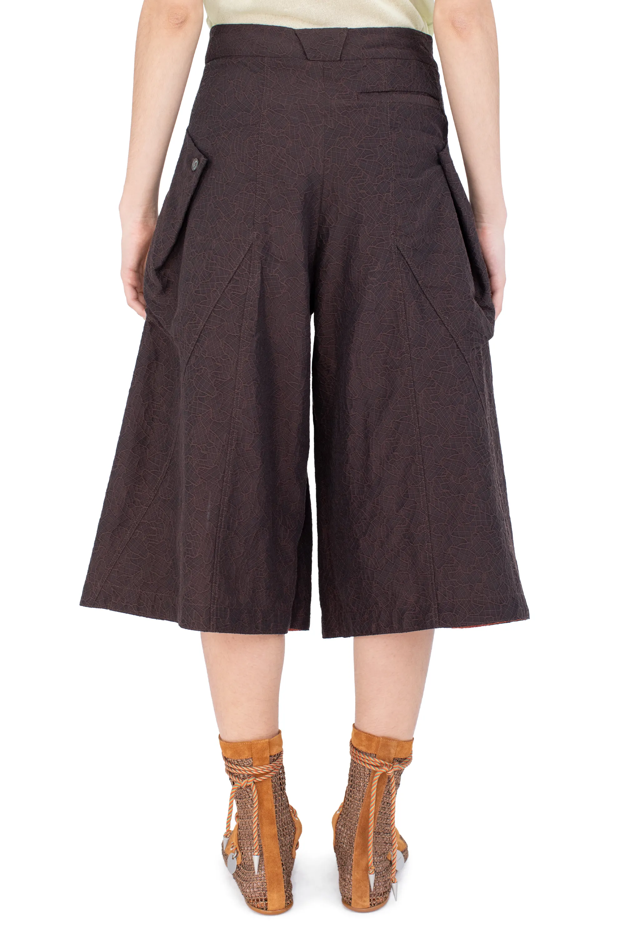 KIKO KOSTADINOV DAHLIA DRAPED SHORTS - DARK ELM