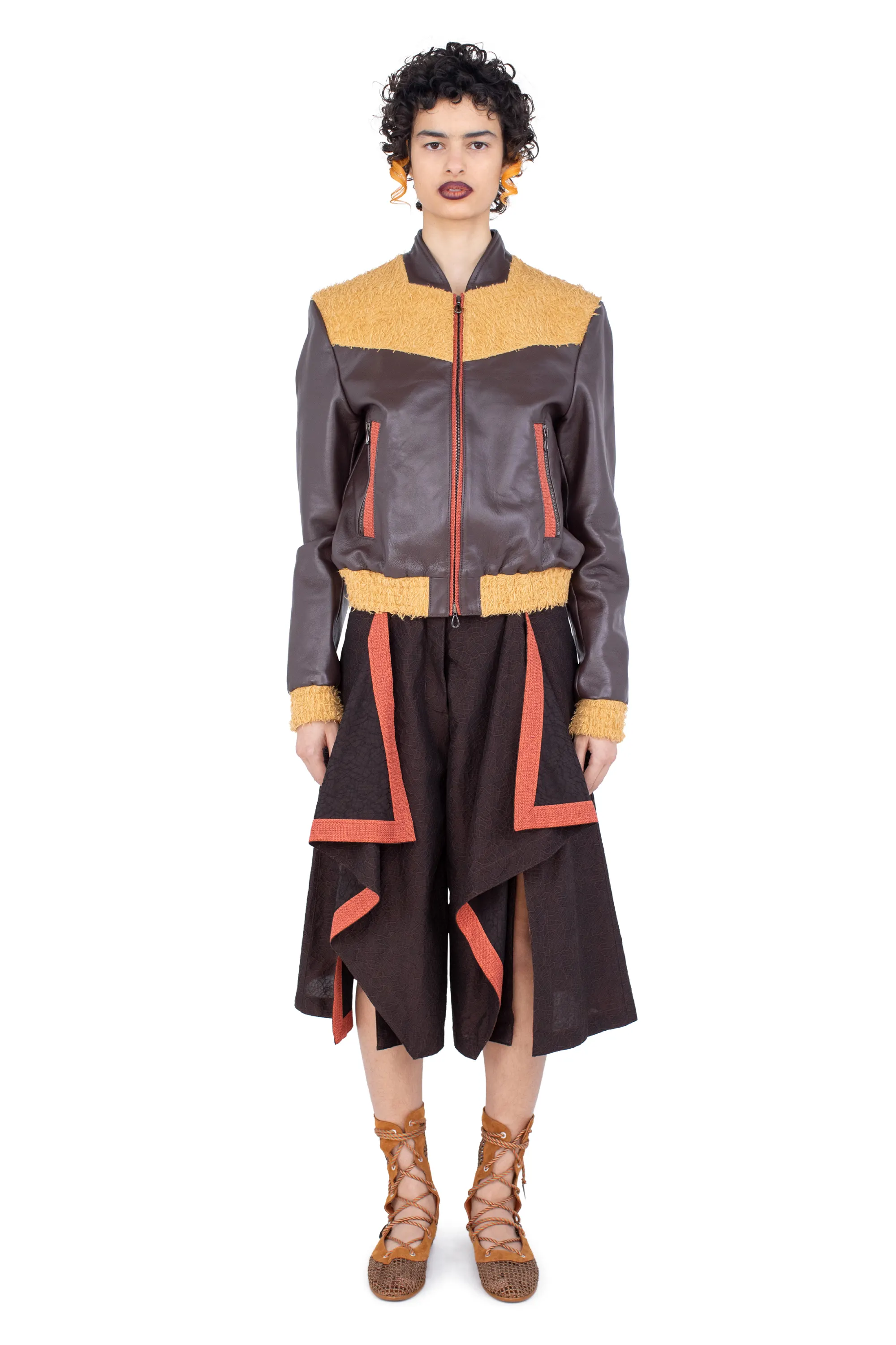 KIKO KOSTADINOV DAHLIA DRAPED SHORTS - DARK ELM