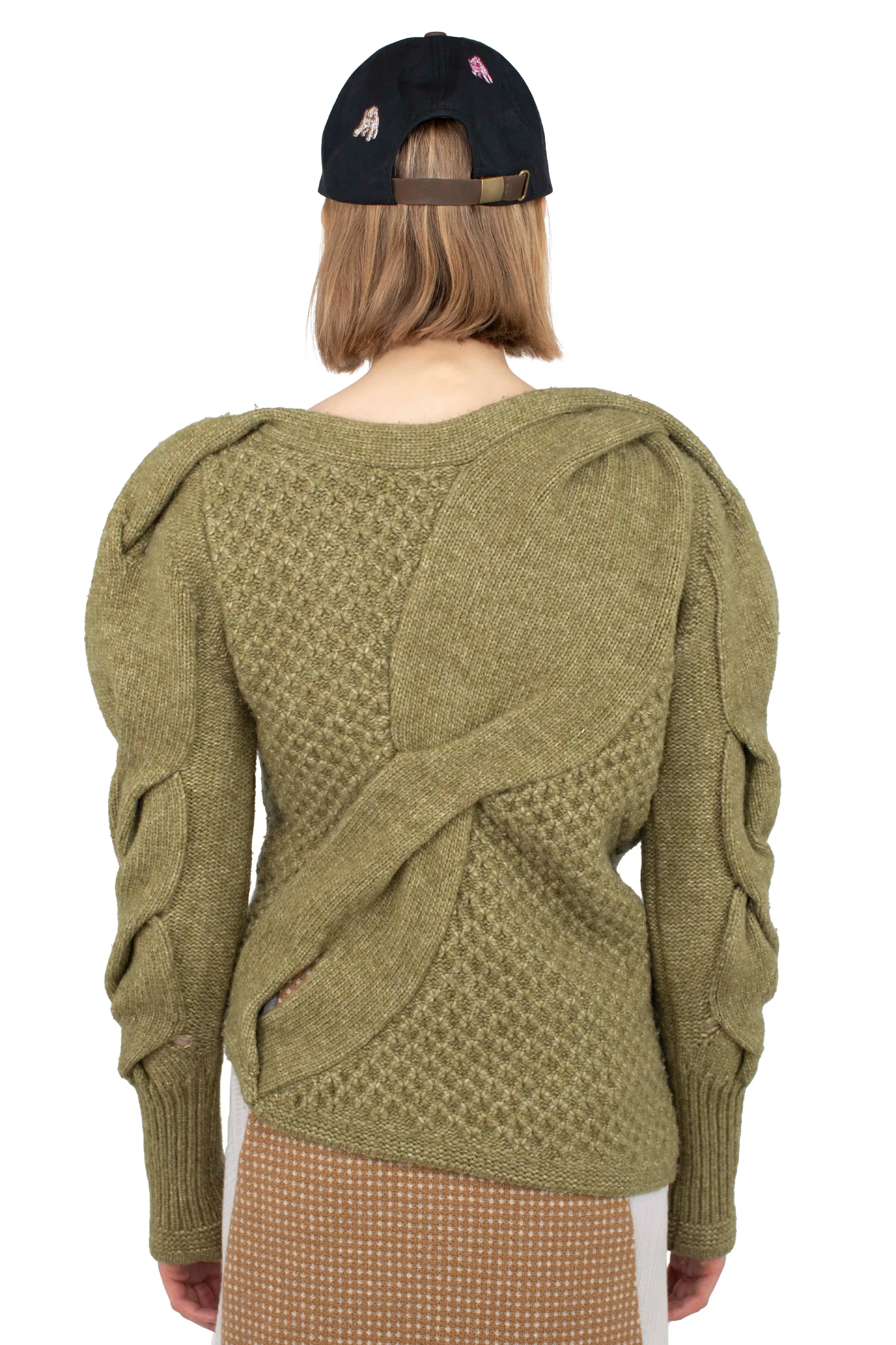 KIKO KOSTADINOV DANTE ASYMMETRIC CABLE JUMPER - OLIVE GREEN