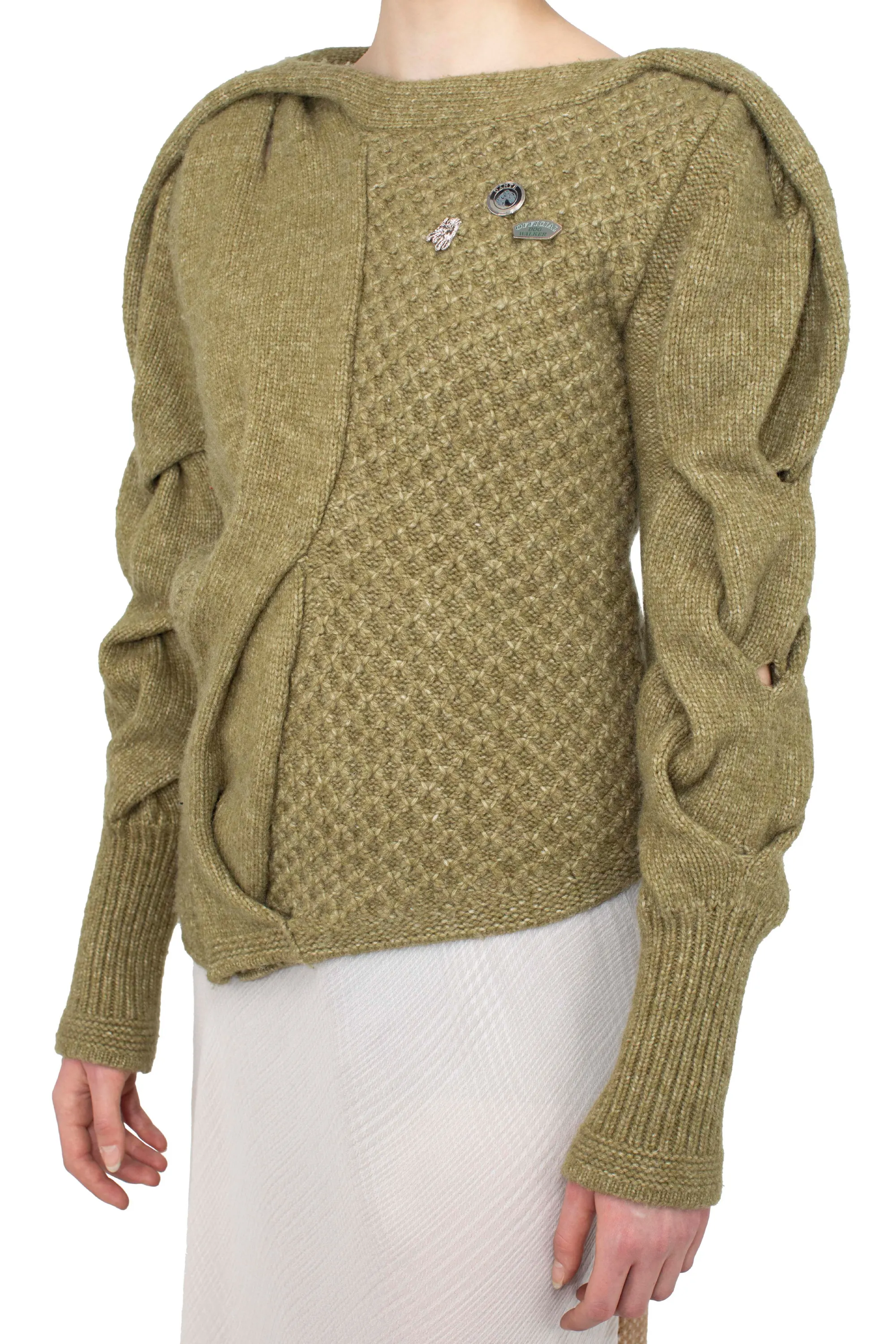 KIKO KOSTADINOV DANTE ASYMMETRIC CABLE JUMPER - OLIVE GREEN