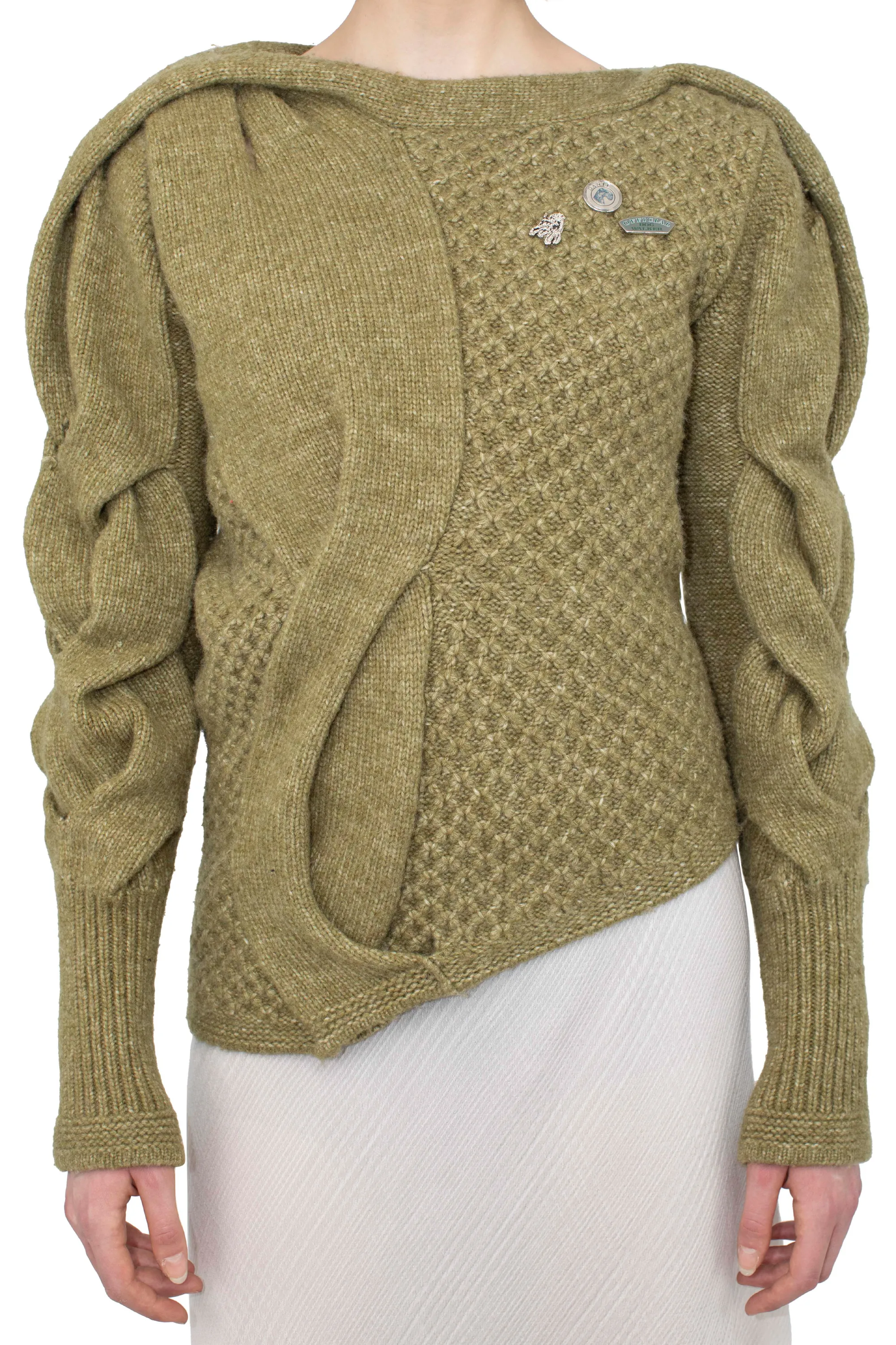KIKO KOSTADINOV DANTE ASYMMETRIC CABLE JUMPER - OLIVE GREEN