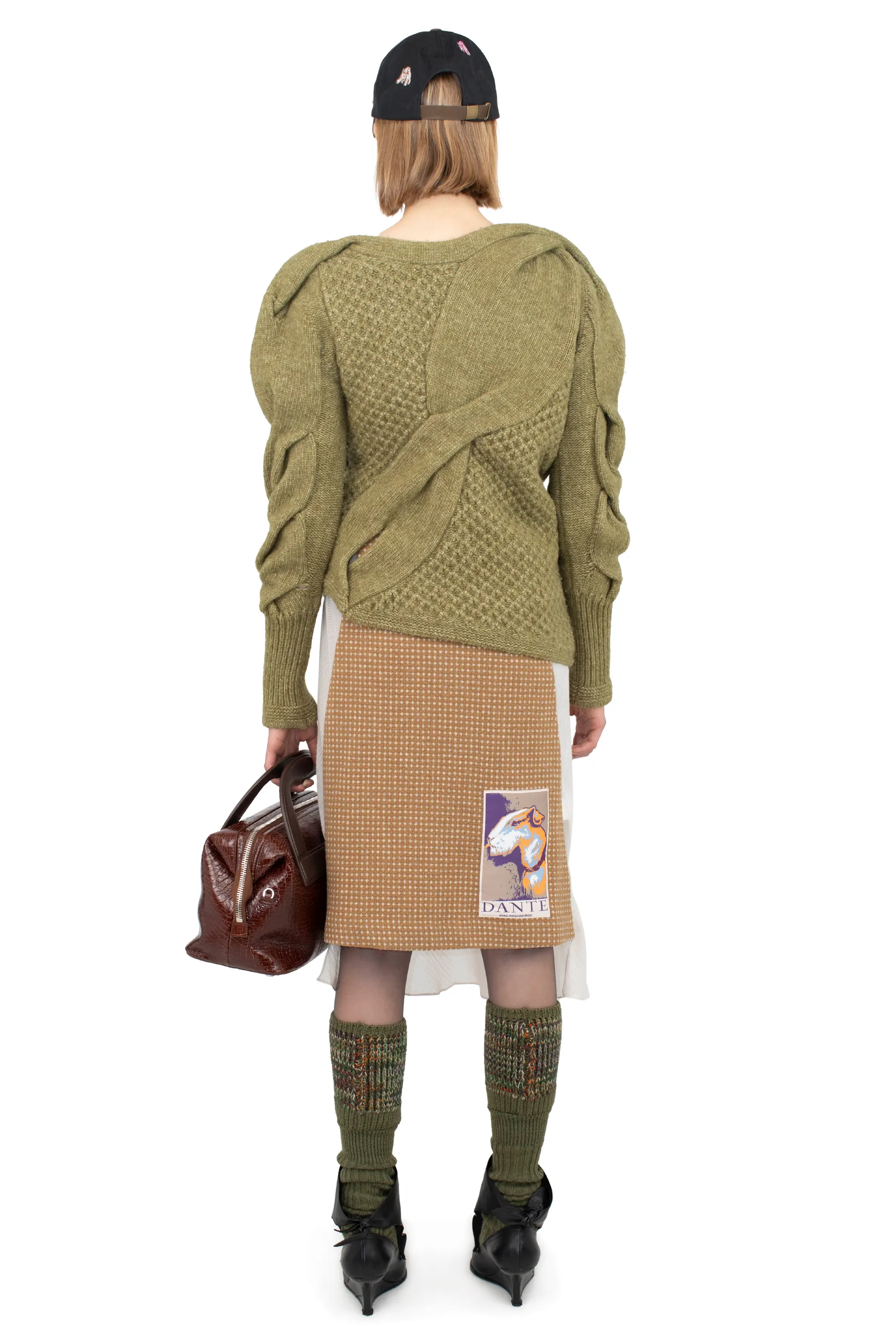 KIKO KOSTADINOV DANTE ASYMMETRIC CABLE JUMPER - OLIVE GREEN