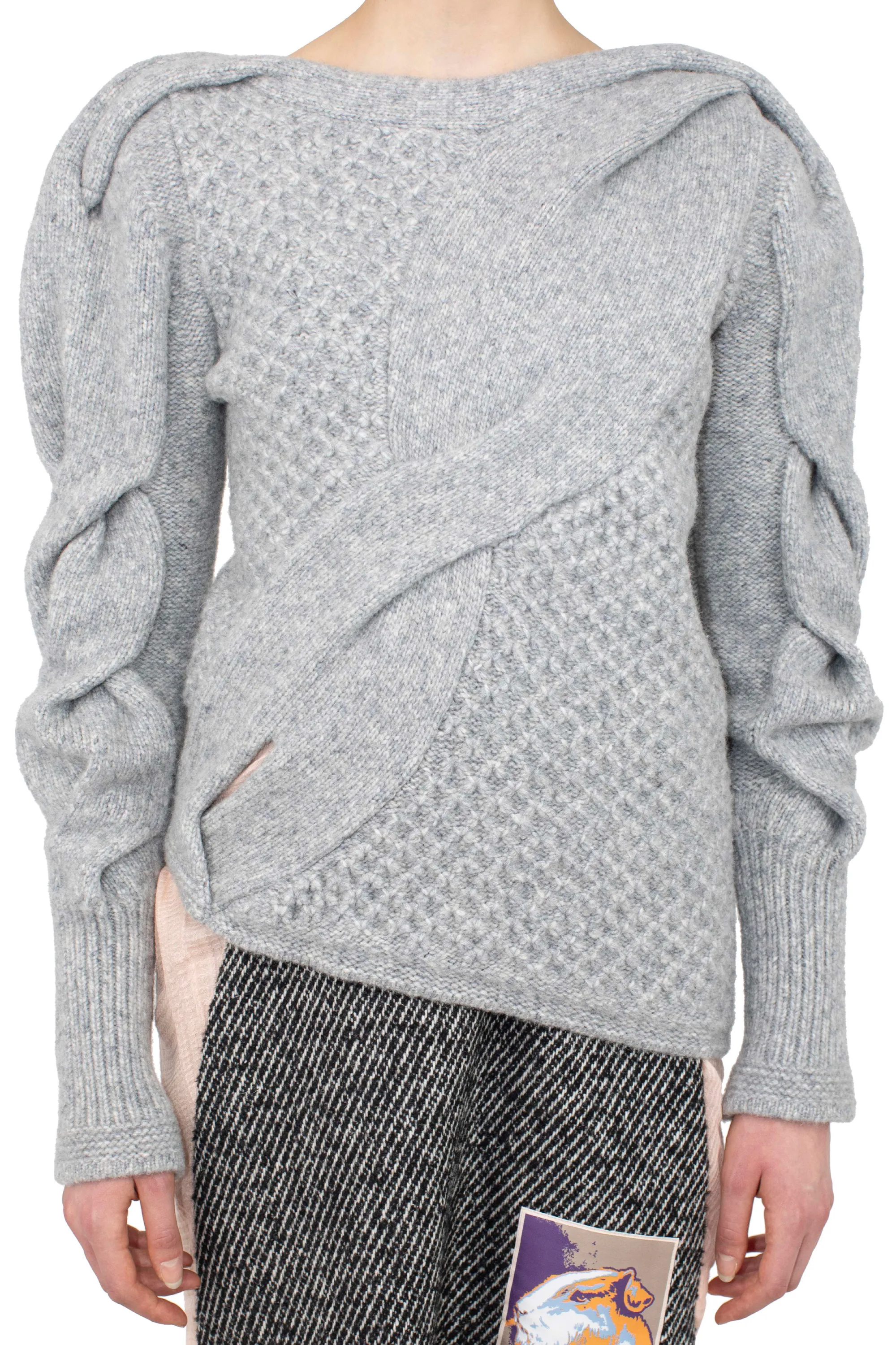 KIKO KOSTADINOV DANTE ASYMMETRIC CABLE JUMPER - STONE GREY