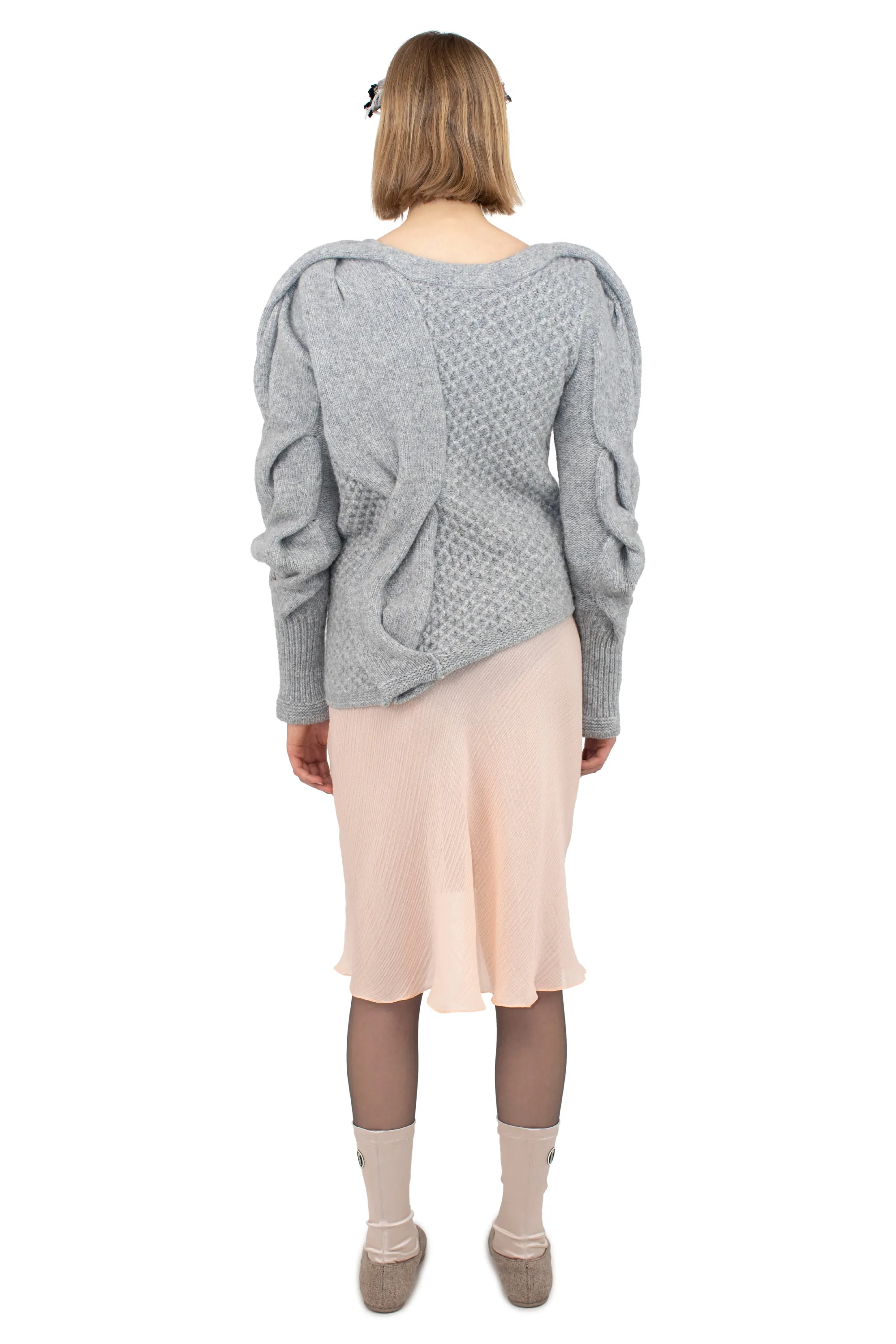 KIKO KOSTADINOV DANTE ASYMMETRIC CABLE JUMPER - STONE GREY