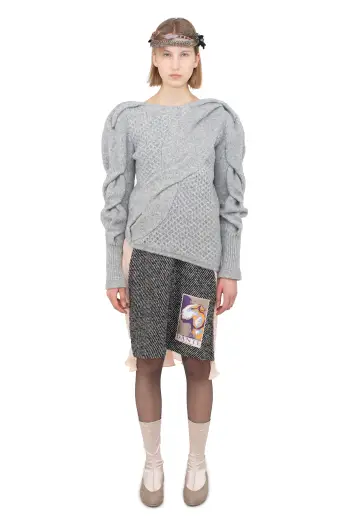 KIKO KOSTADINOV DANTE ASYMMETRIC CABLE JUMPER - STONE GREY