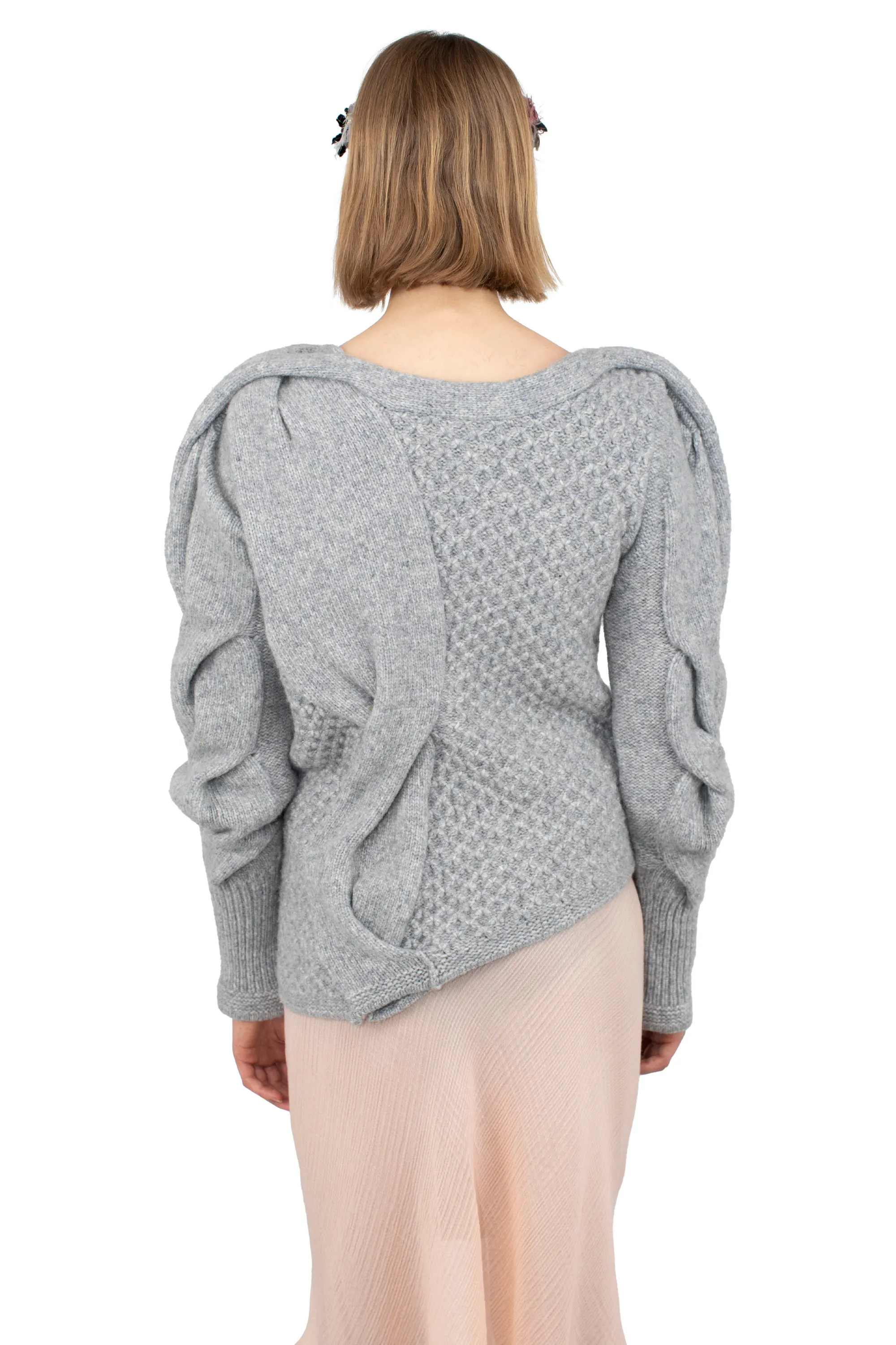 KIKO KOSTADINOV DANTE ASYMMETRIC CABLE JUMPER - STONE GREY