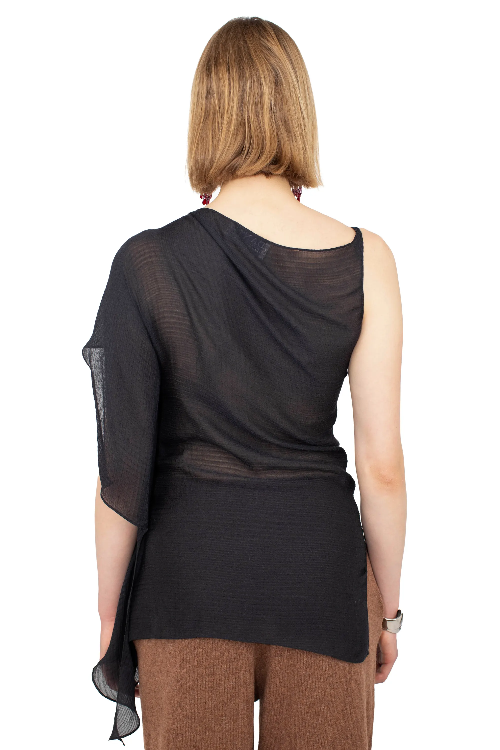 KIKO KOSTADINOV DANTE ASYMMETRICAL BICOT TOP - ANTHRACITE BLACK