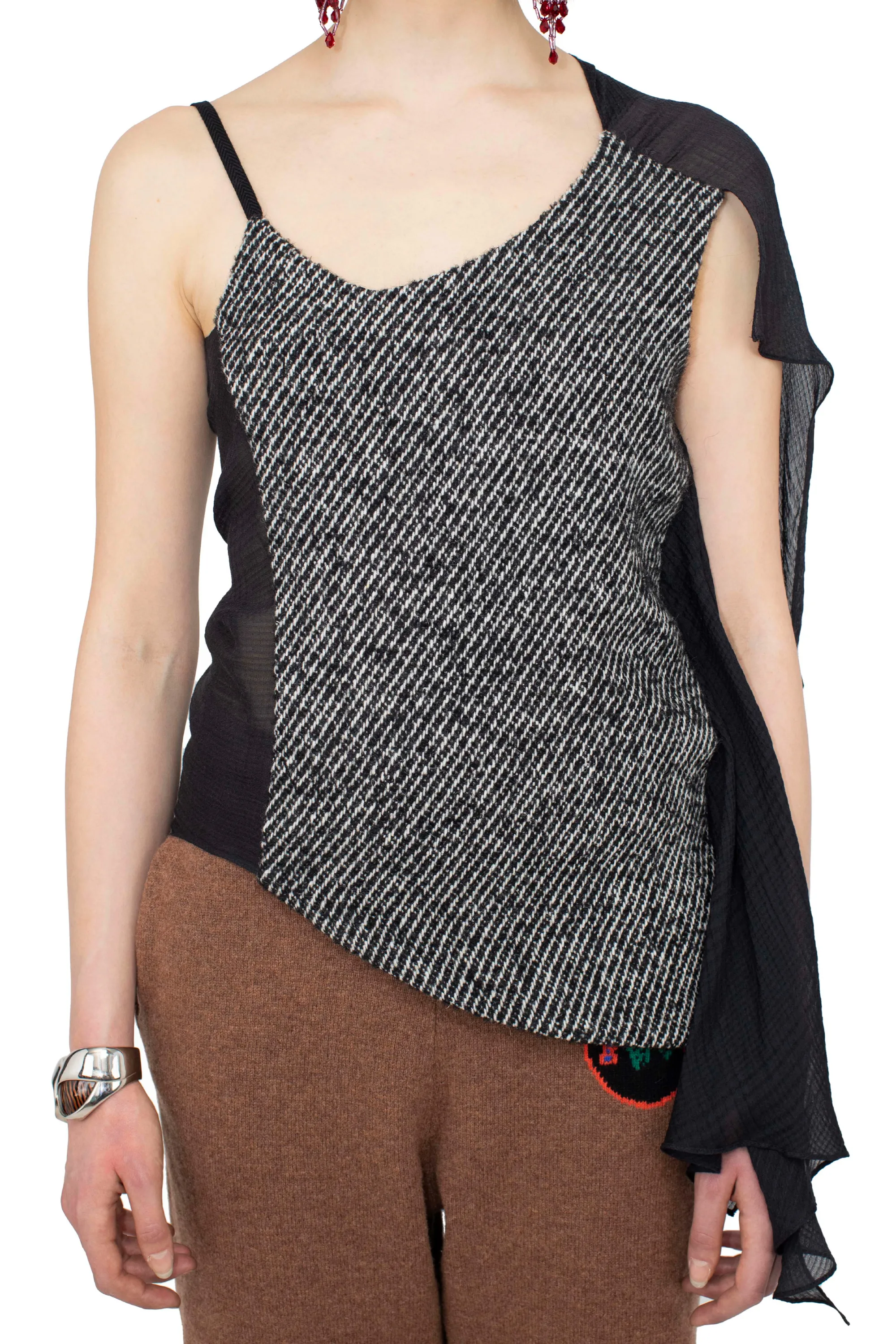 KIKO KOSTADINOV DANTE ASYMMETRICAL BICOT TOP - ANTHRACITE BLACK