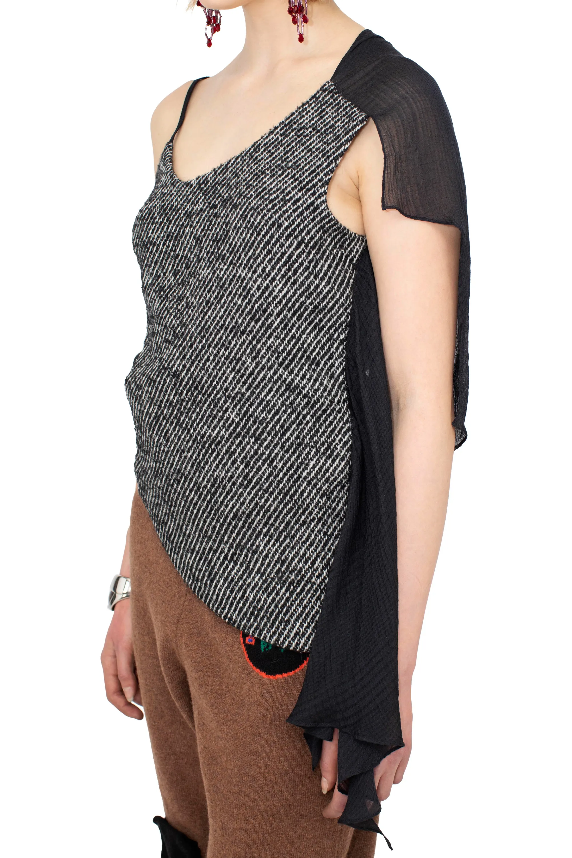 KIKO KOSTADINOV DANTE ASYMMETRICAL BICOT TOP - ANTHRACITE BLACK