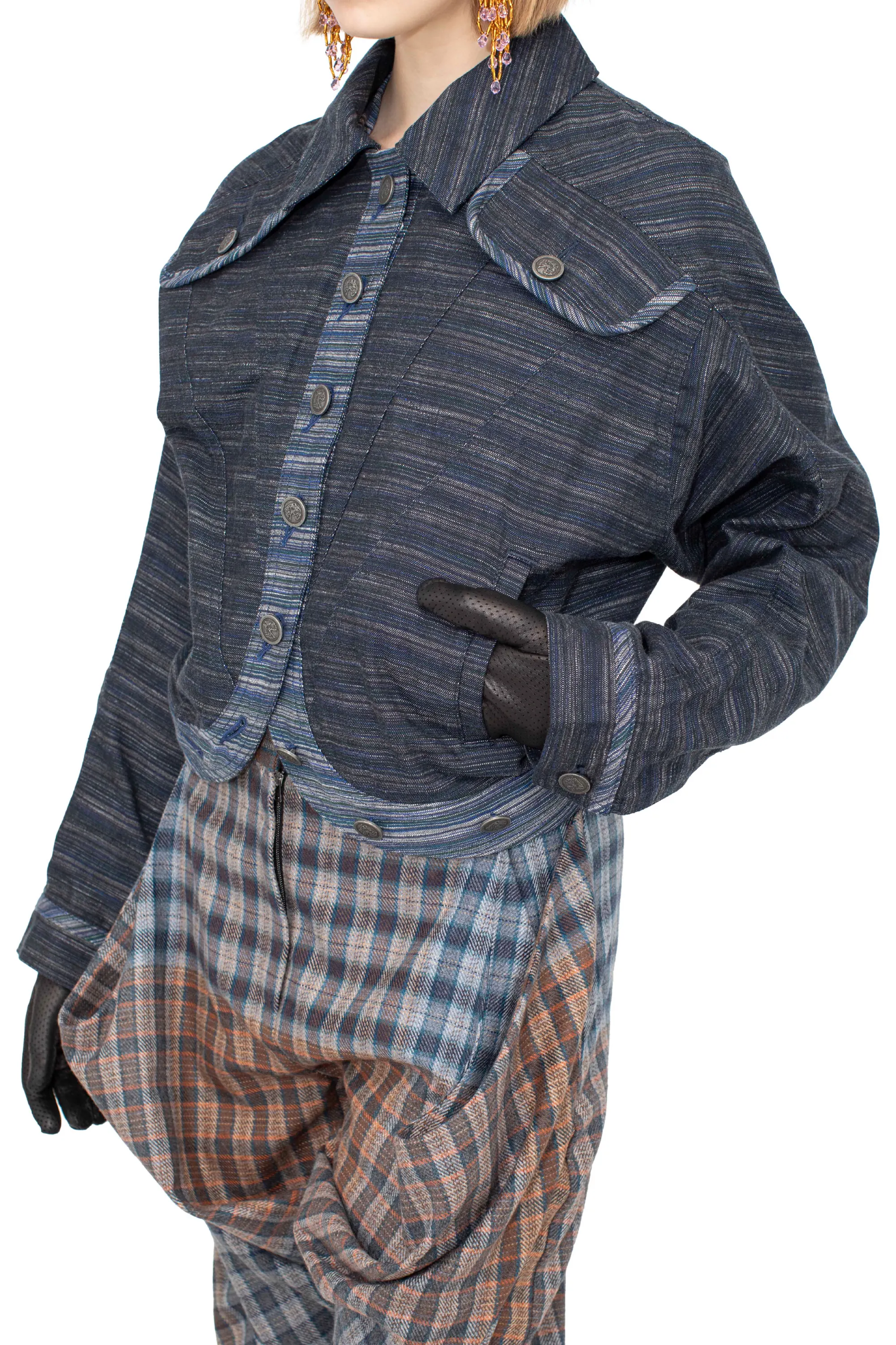 KIKO KOSTADINOV DANTE DENIM JACKET - INDIGO STRIPE