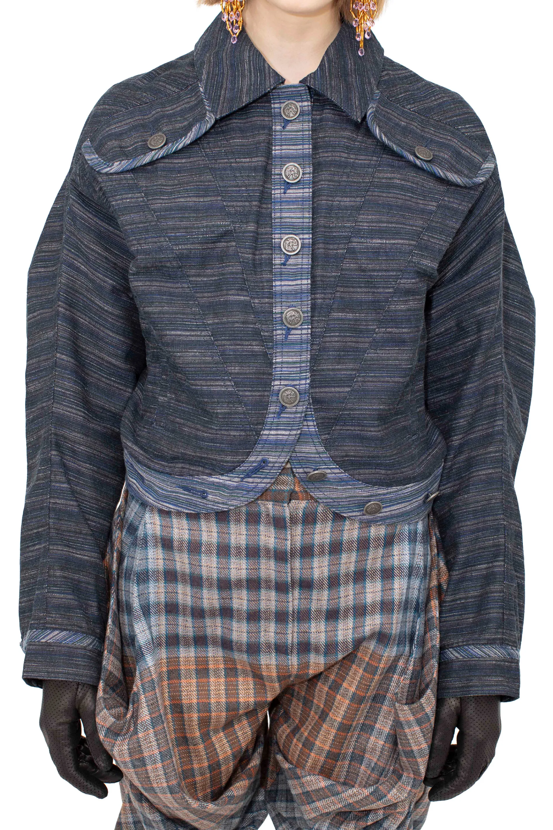 KIKO KOSTADINOV DANTE DENIM JACKET - INDIGO STRIPE