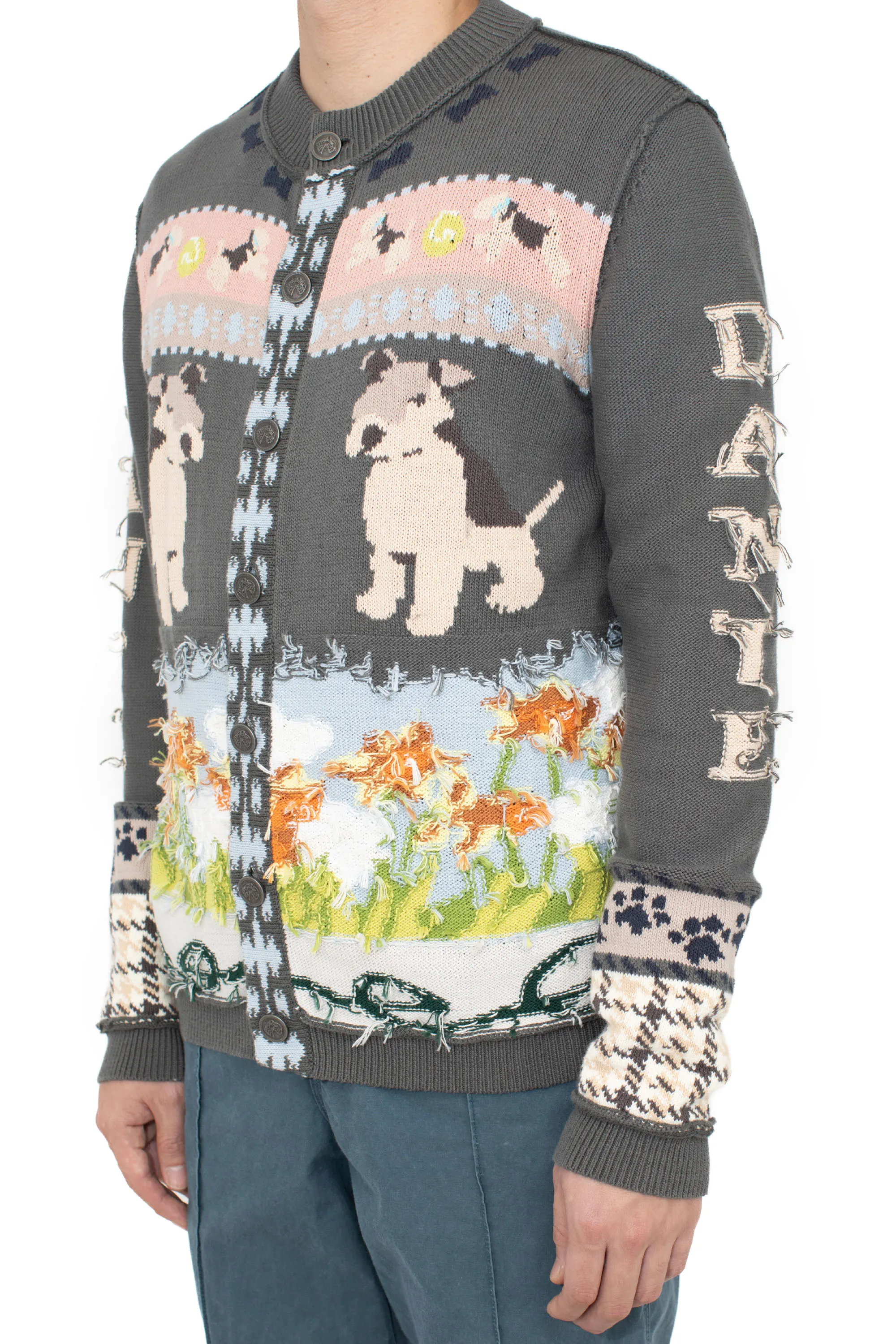 KIKO KOSTADINOV DANTE JACQUARD CARDIGAN - GREY MULTI