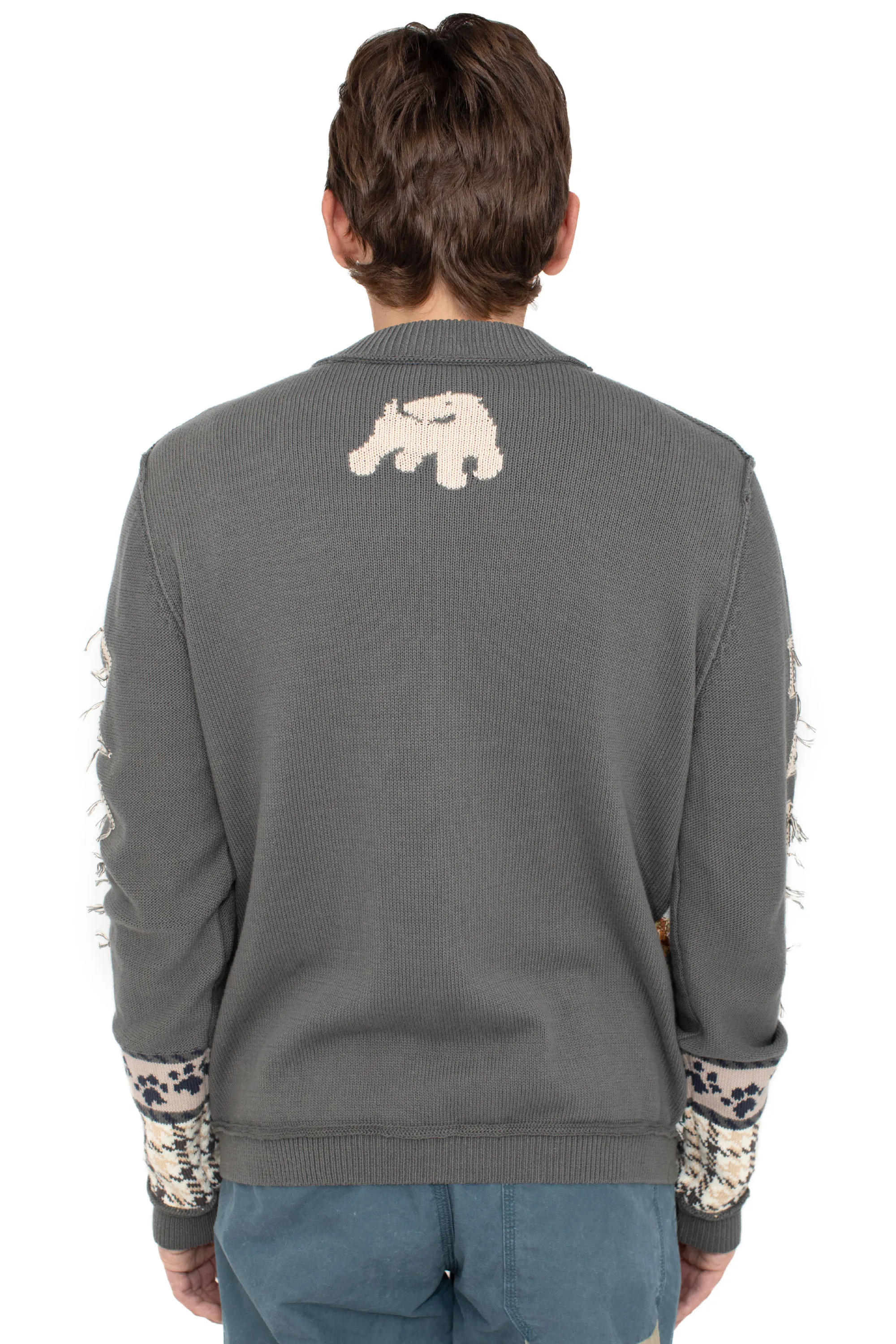 KIKO KOSTADINOV DANTE JACQUARD CARDIGAN - GREY MULTI