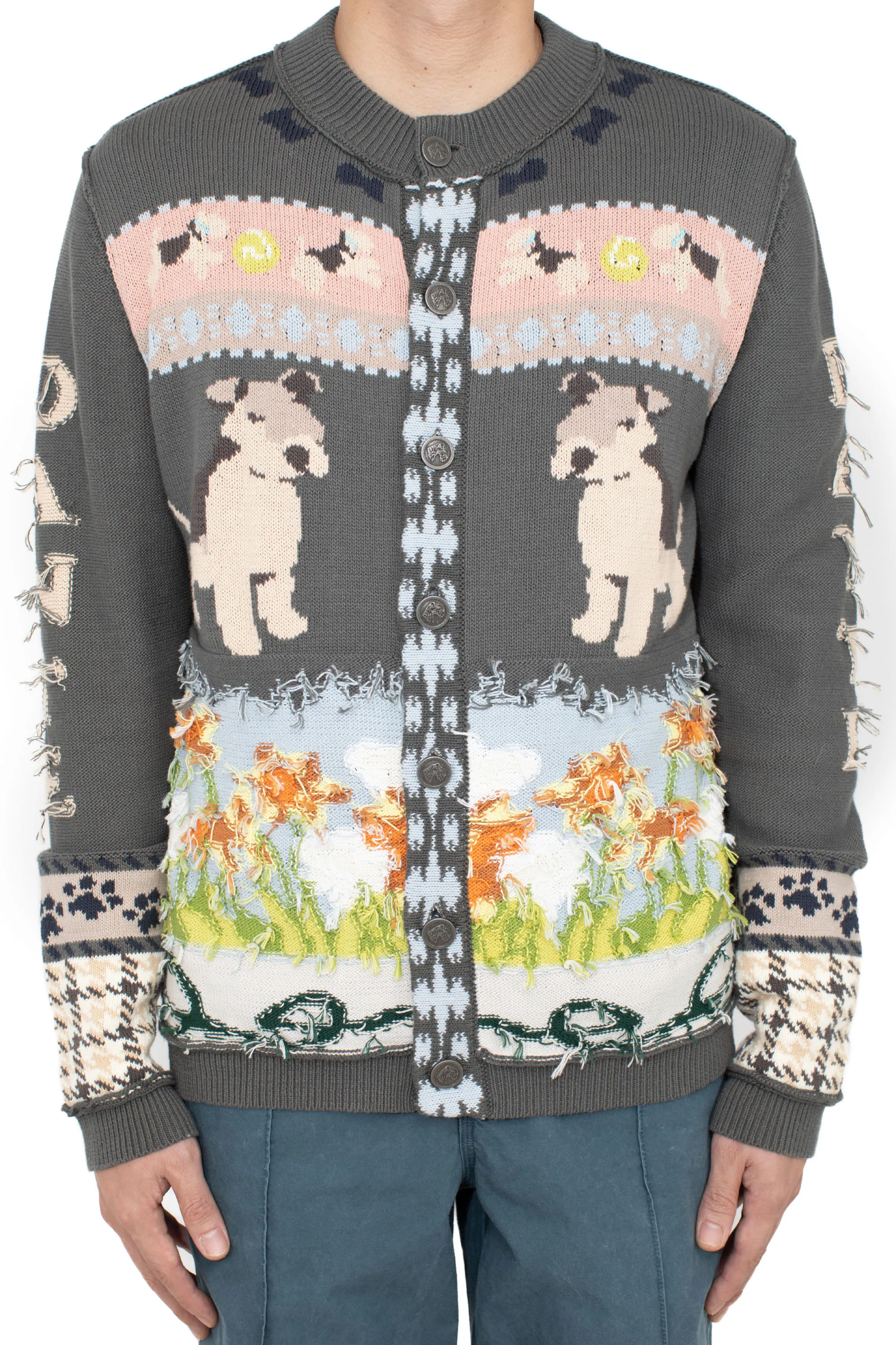 KIKO KOSTADINOV DANTE JACQUARD CARDIGAN - GREY MULTI