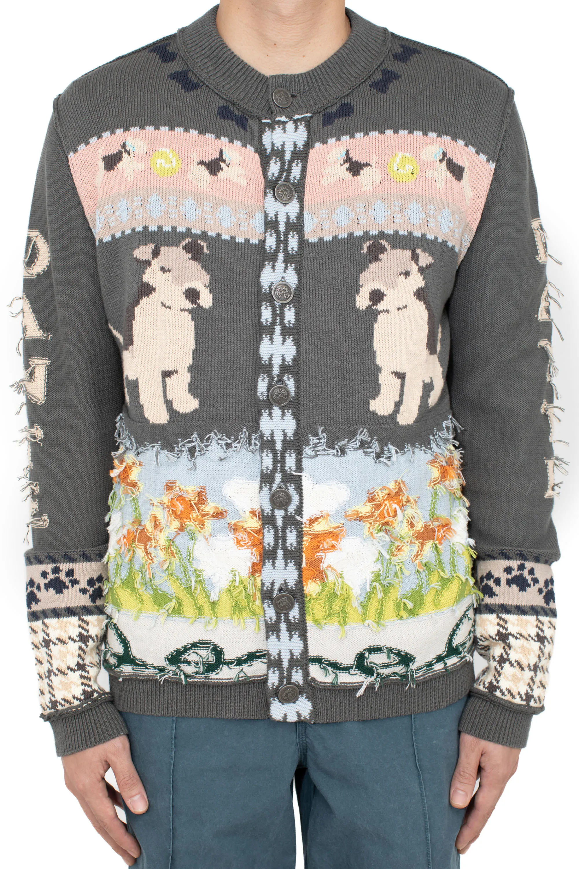 KIKO KOSTADINOV DANTE JACQUARD CARDIGAN - GREY MULTI