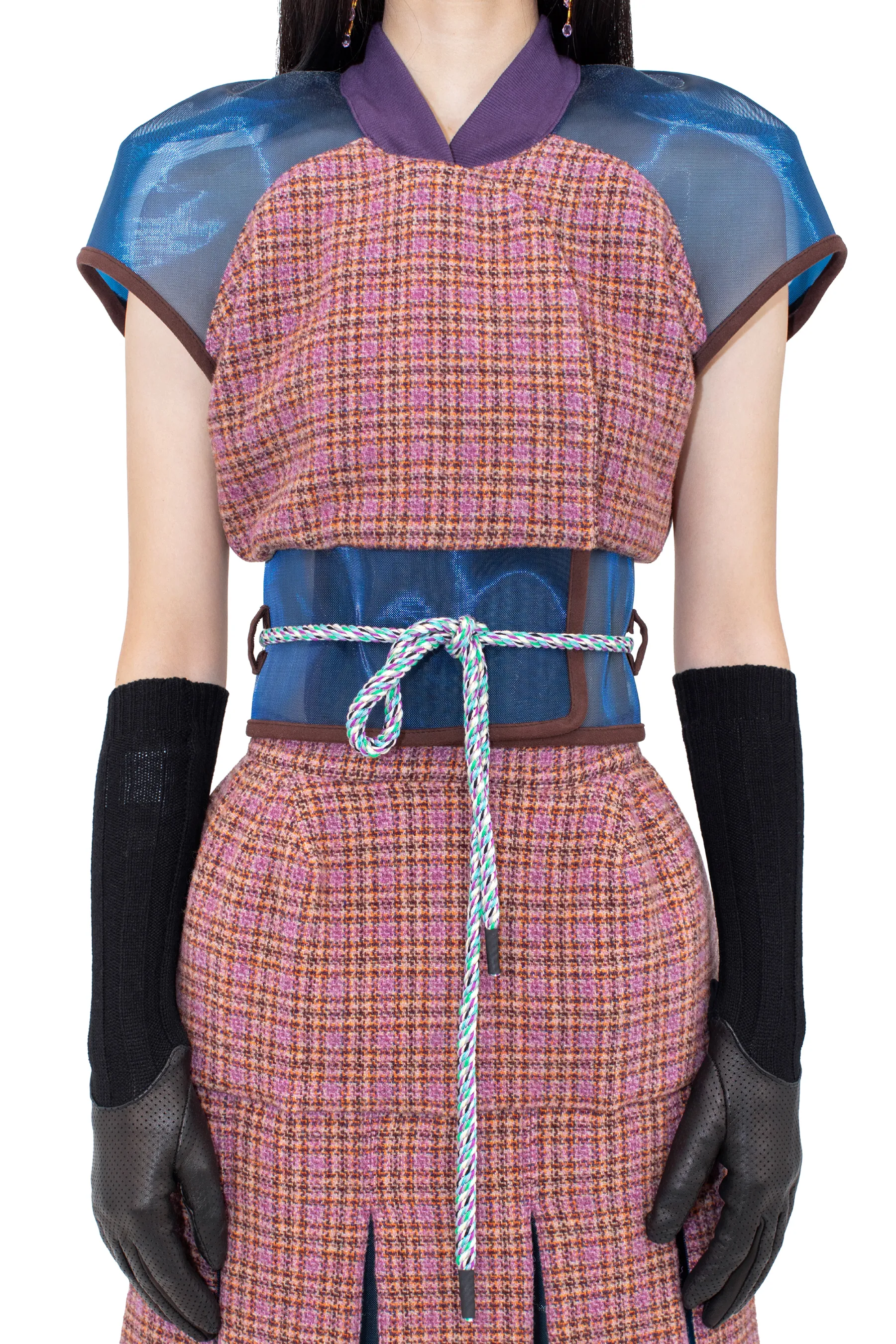 KIKO KOSTADINOV EARTHA FITTED GILET - ROSEWOOD TWEED