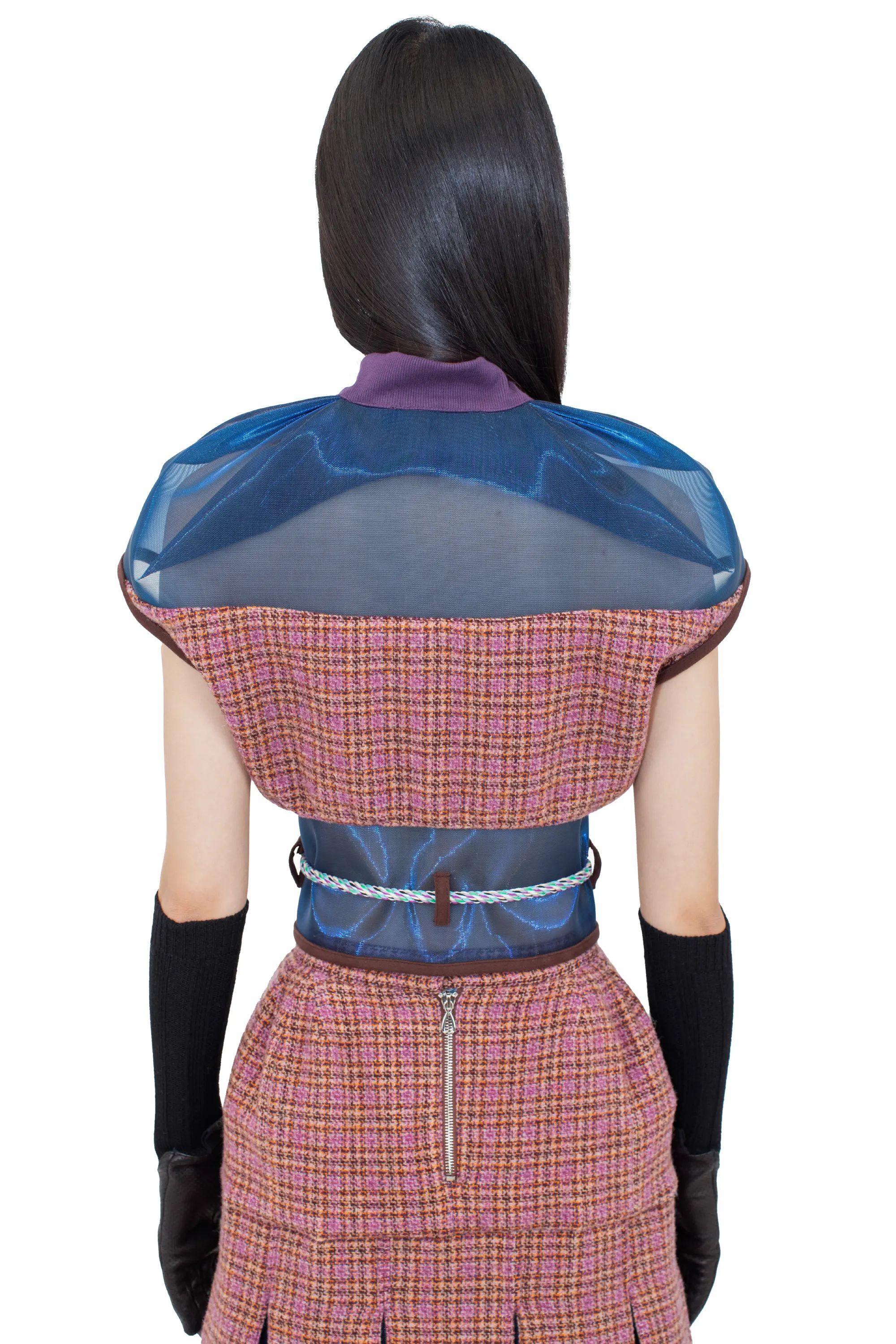 KIKO KOSTADINOV EARTHA FITTED GILET - ROSEWOOD TWEED