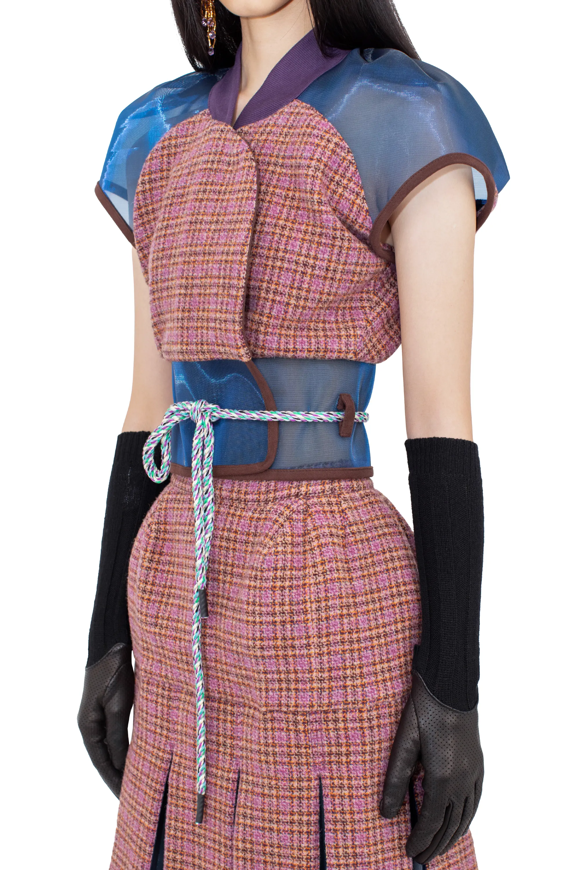 KIKO KOSTADINOV EARTHA FITTED GILET - ROSEWOOD TWEED