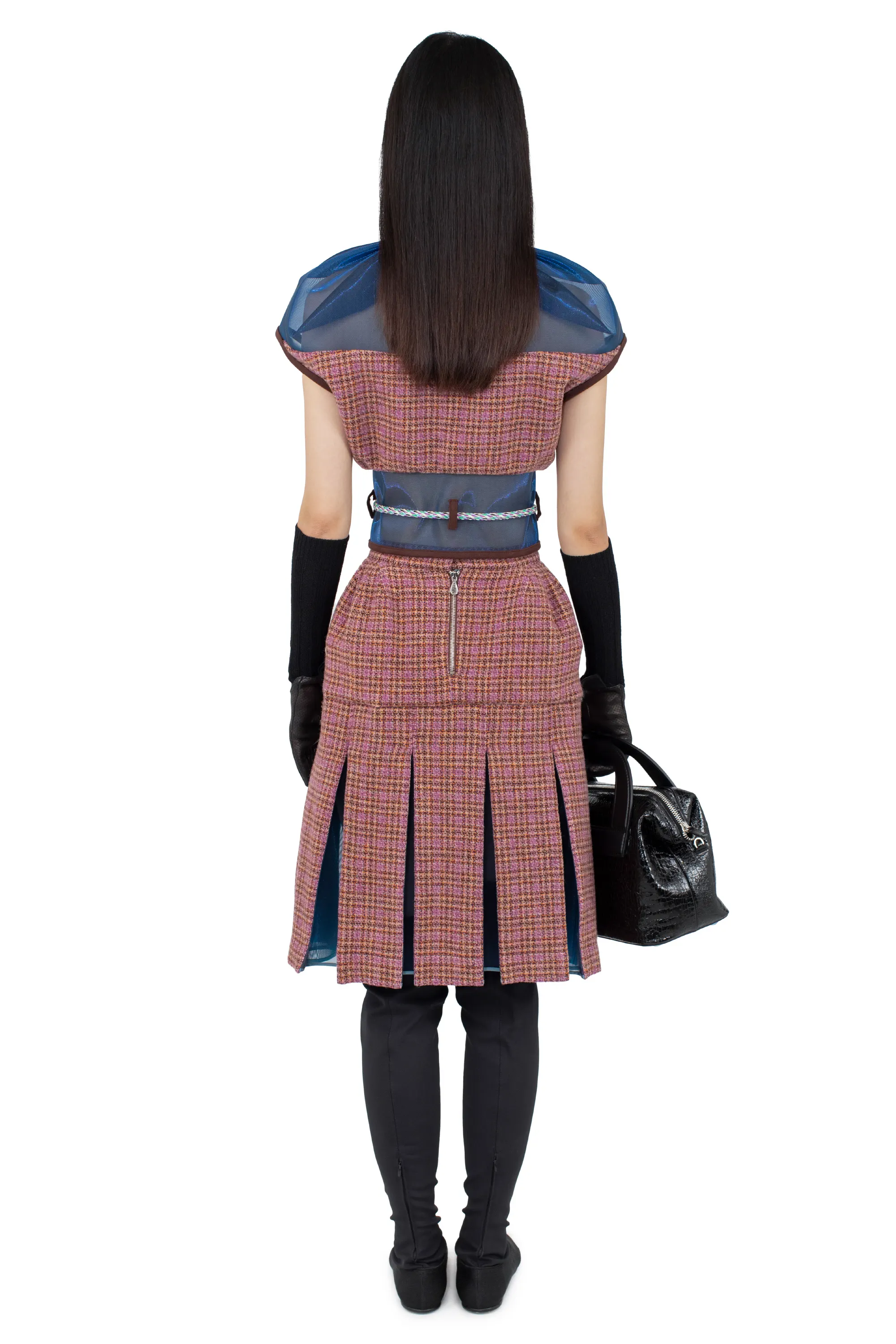 KIKO KOSTADINOV EARTHA FITTED GILET - ROSEWOOD TWEED