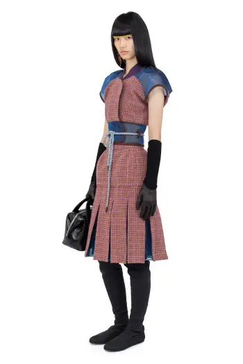 KIKO KOSTADINOV EARTHA FITTED GILET - ROSEWOOD TWEED