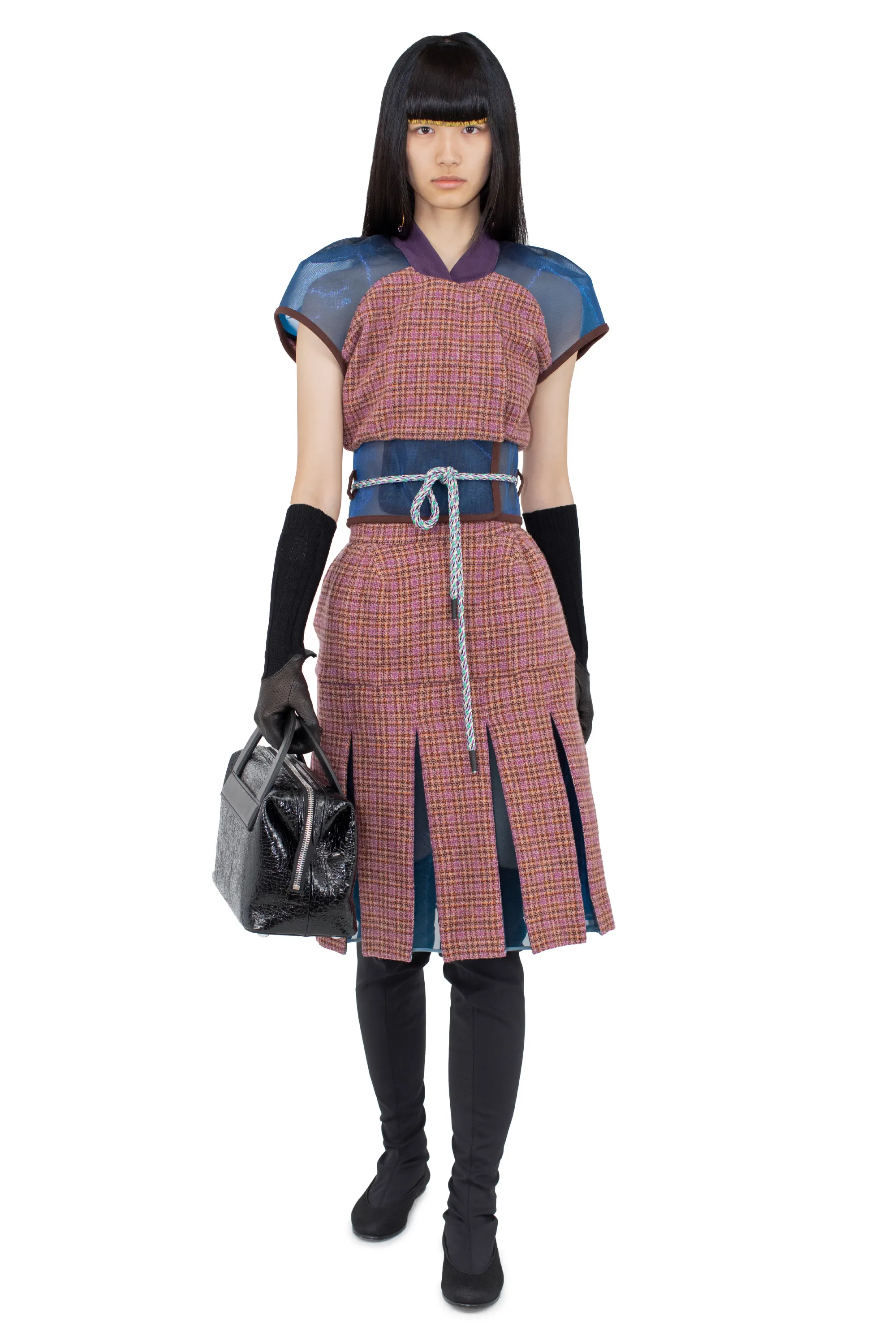 KIKO KOSTADINOV EARTHA FITTED GILET - ROSEWOOD TWEED