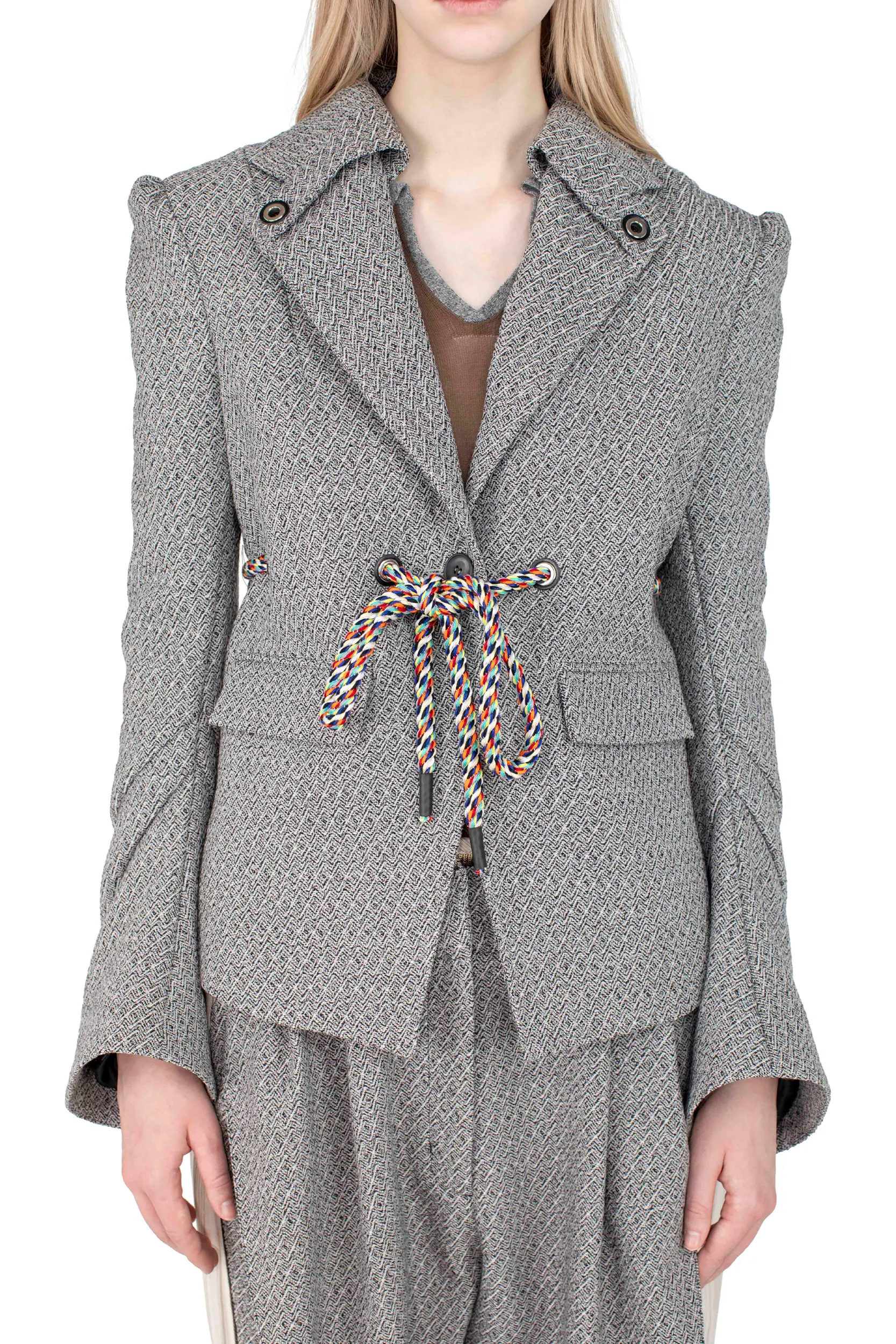 KIKO KOSTADINOV EDNA TAILORED JACKET - MONOCHROME GREY