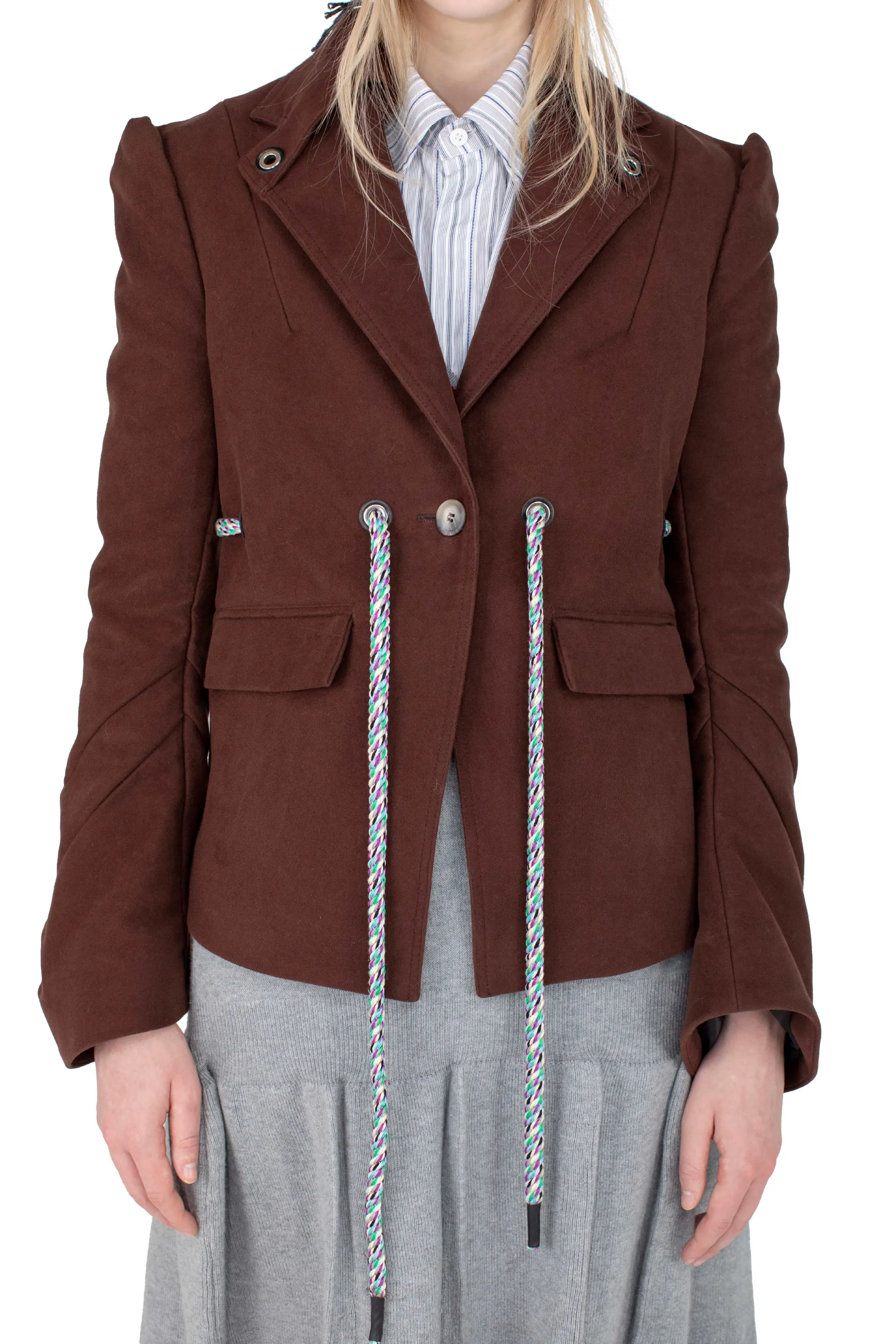 KIKO KOSTADINOV EDNA TAILORED JACKET - WENGE BROWN