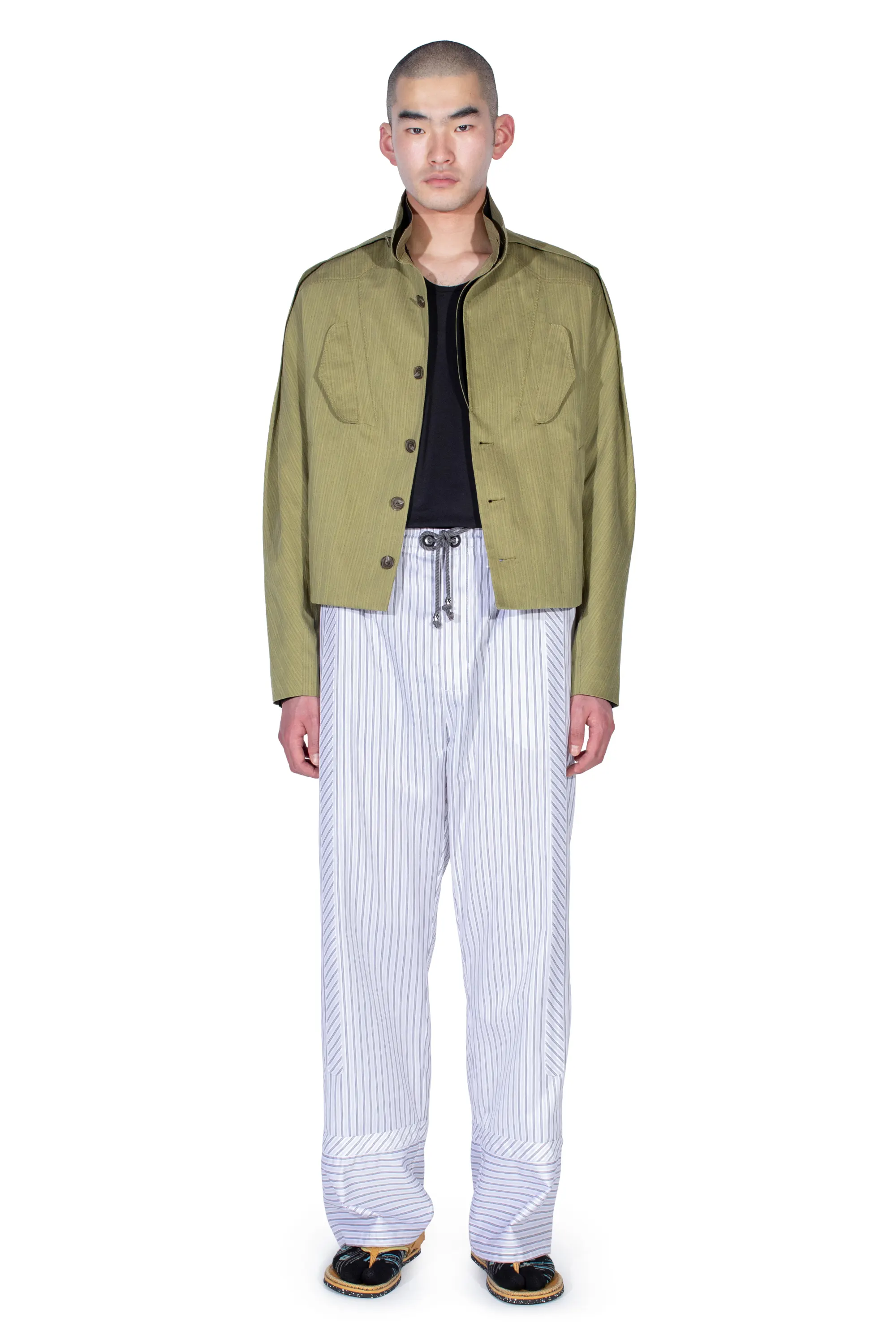 KIKO KOSTADINOV EGRETA JACKET - LIME STRIPE