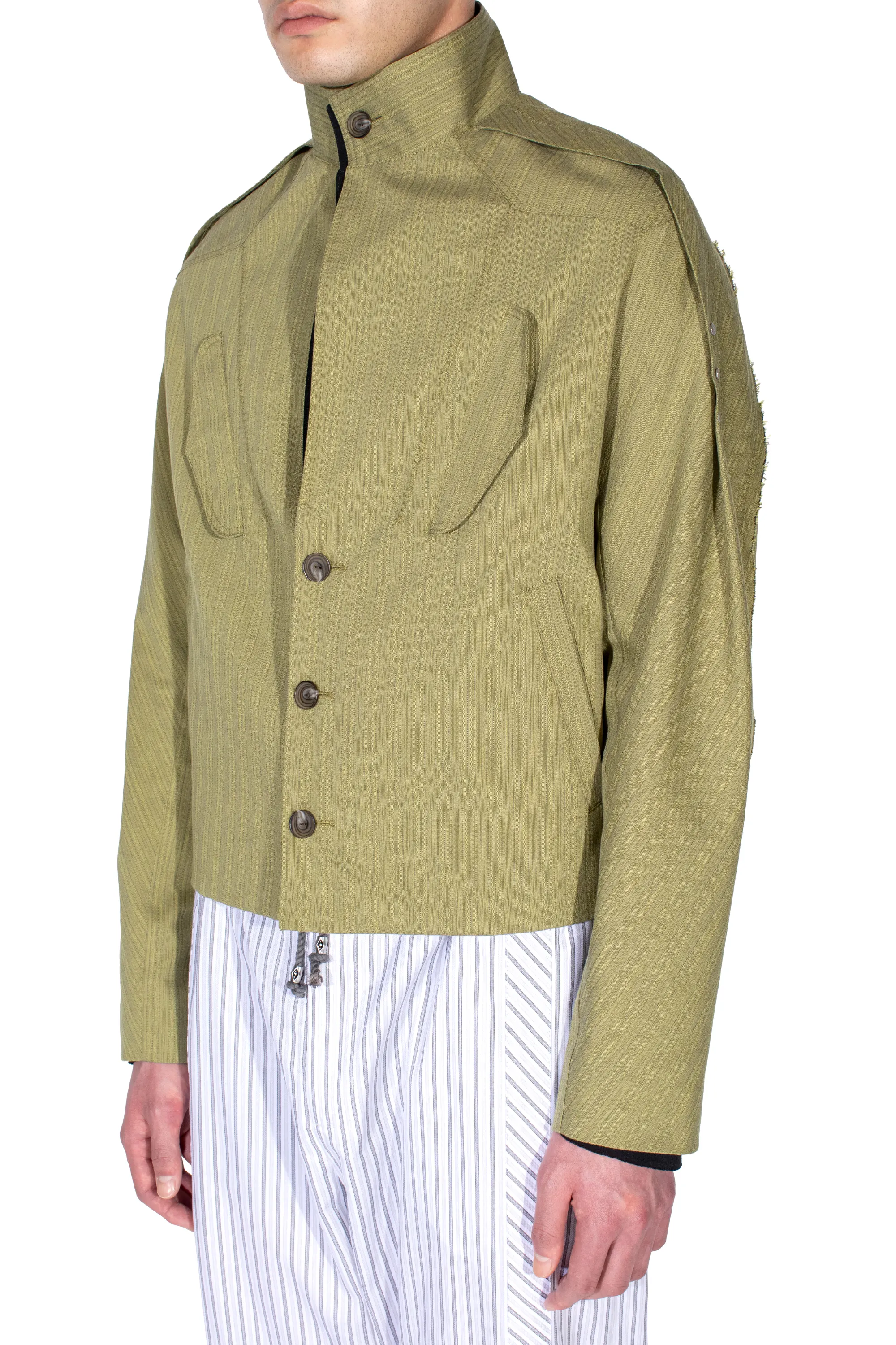 KIKO KOSTADINOV EGRETA JACKET - LIME STRIPE