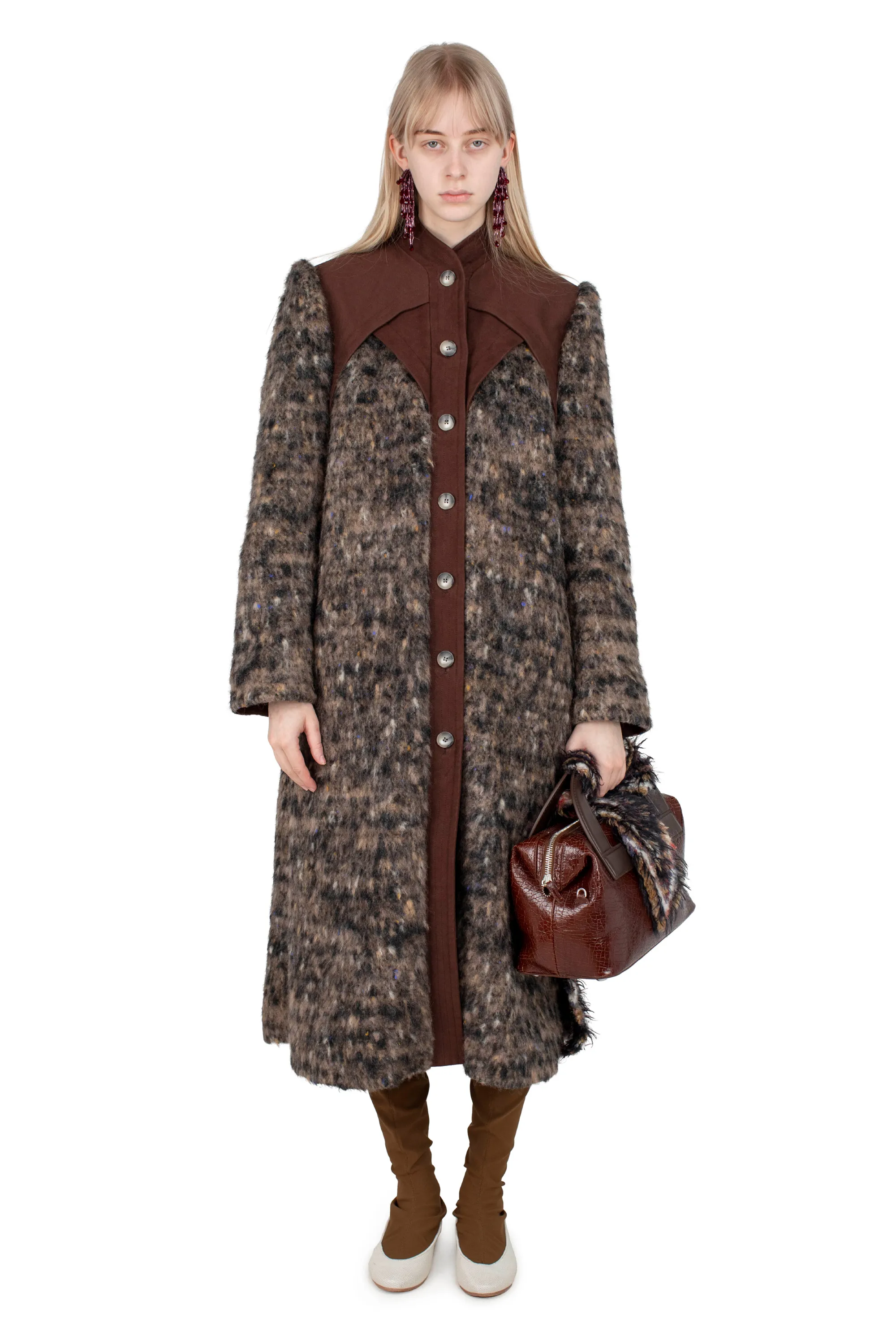 KIKO KOSTADINOV EMANUEL COAT - CINNABAR BROWN