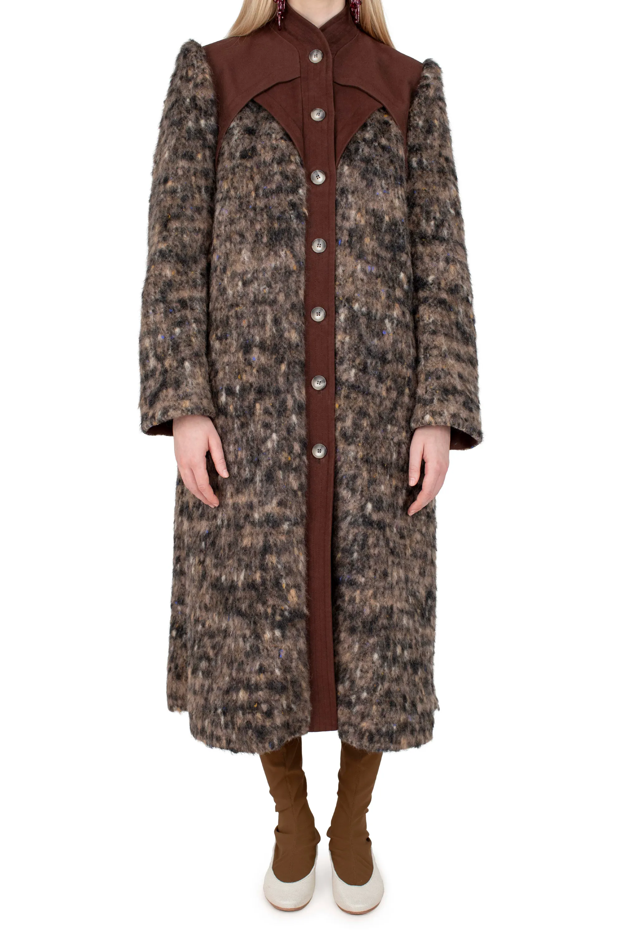 KIKO KOSTADINOV EMANUEL COAT - CINNABAR BROWN