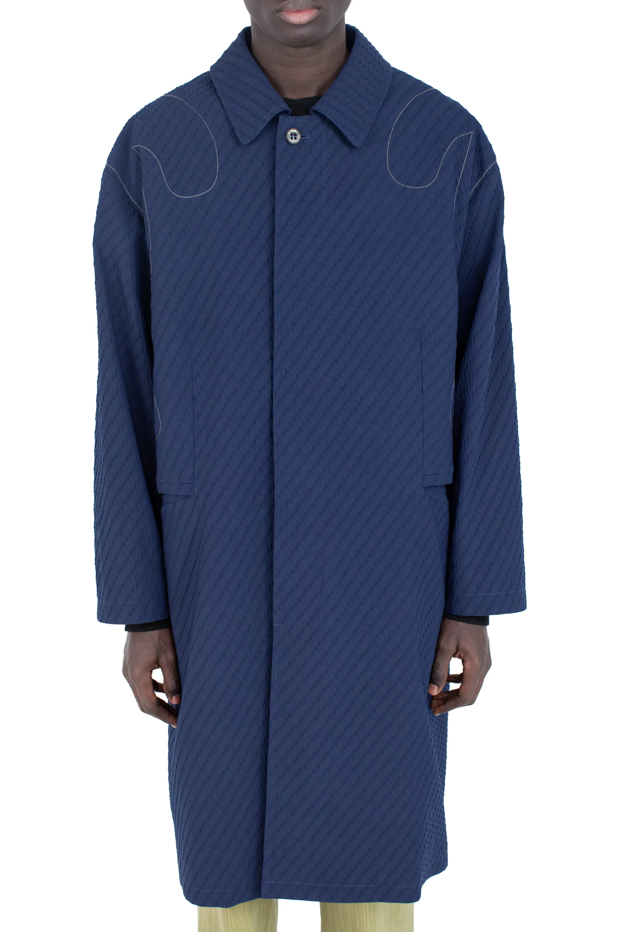 KIKO KOSTADINOV EURI K-SHOULDER COAT - ABYSS BLUE
