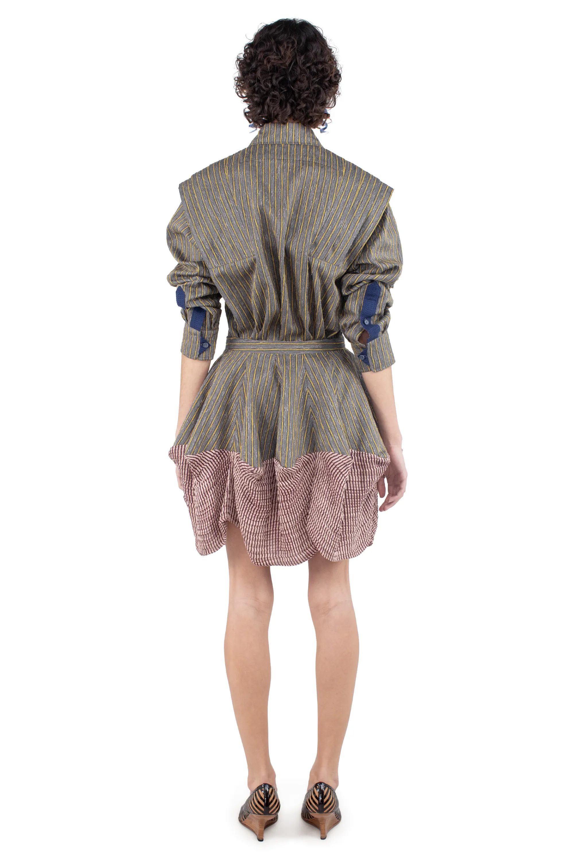 KIKO KOSTADINOV EVELYN SKIRT - CHARCOAL & SUNSHINE