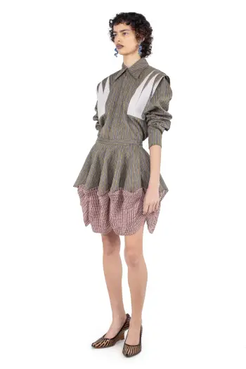 KIKO KOSTADINOV EVELYN SKIRT - CHARCOAL & SUNSHINE