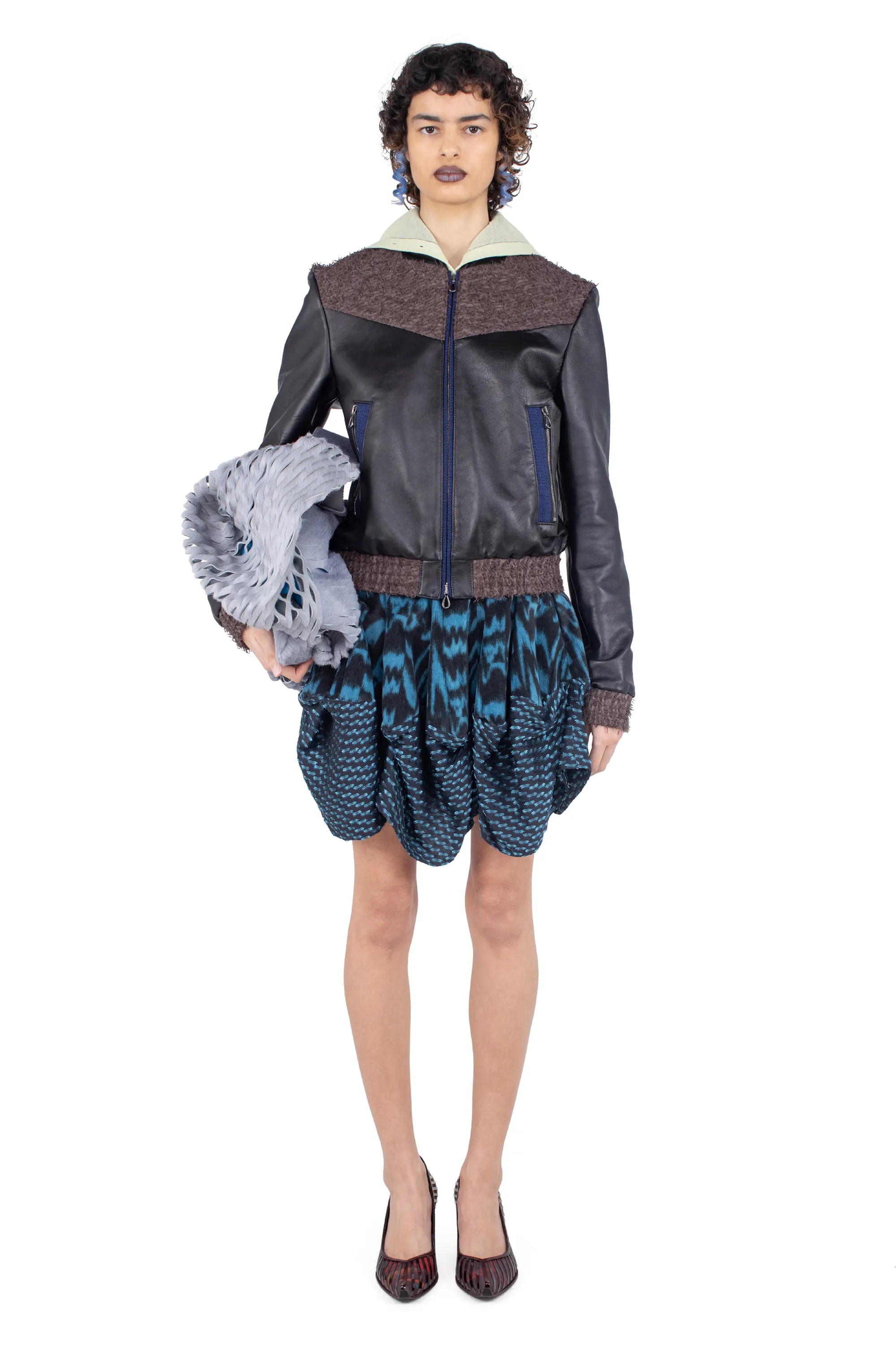 KIKO KOSTADINOV EVELYN SKIRT - SAPPHIRE BLUE & BLACK