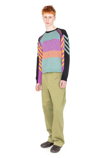 KIKO KOSTADINOV FERENC TROUSER - LIME STRIPE