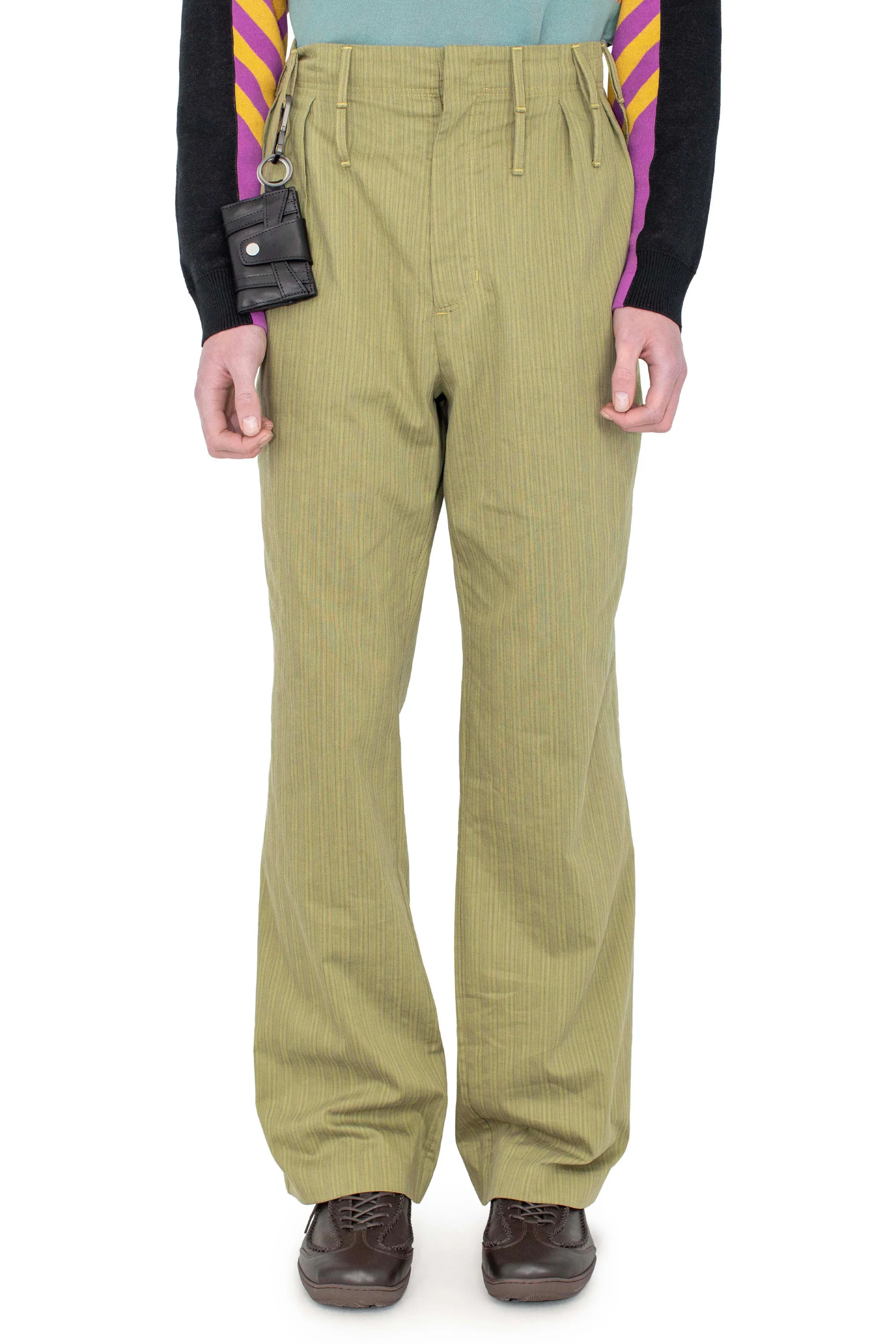 KIKO KOSTADINOV FERENC TROUSER - LIME STRIPE