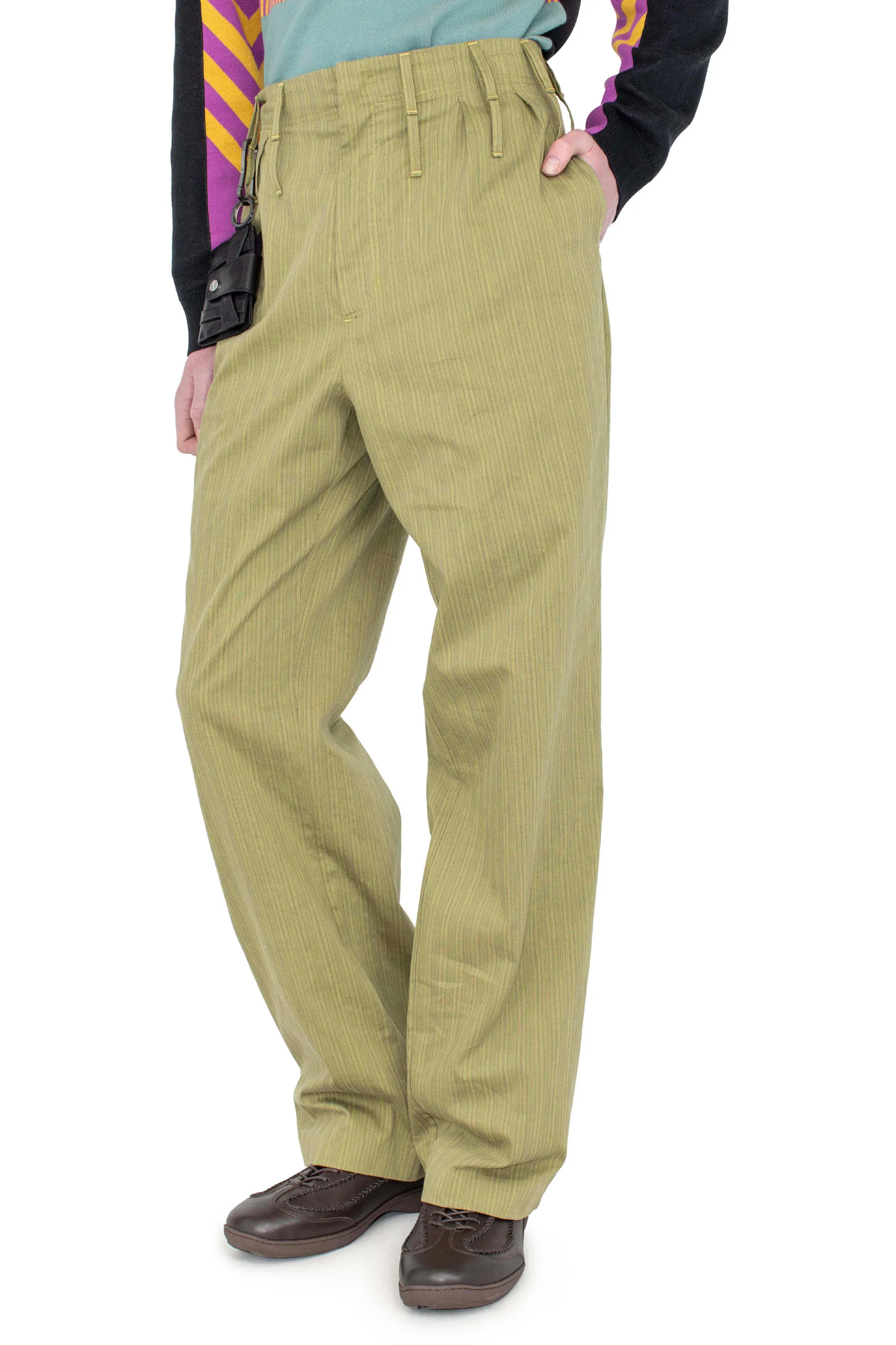 KIKO KOSTADINOV FERENC TROUSER - LIME STRIPE