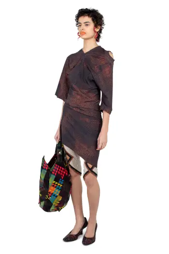 KIKO KOSTADINOV FIORELLA DRESS - FEATHER PRINT