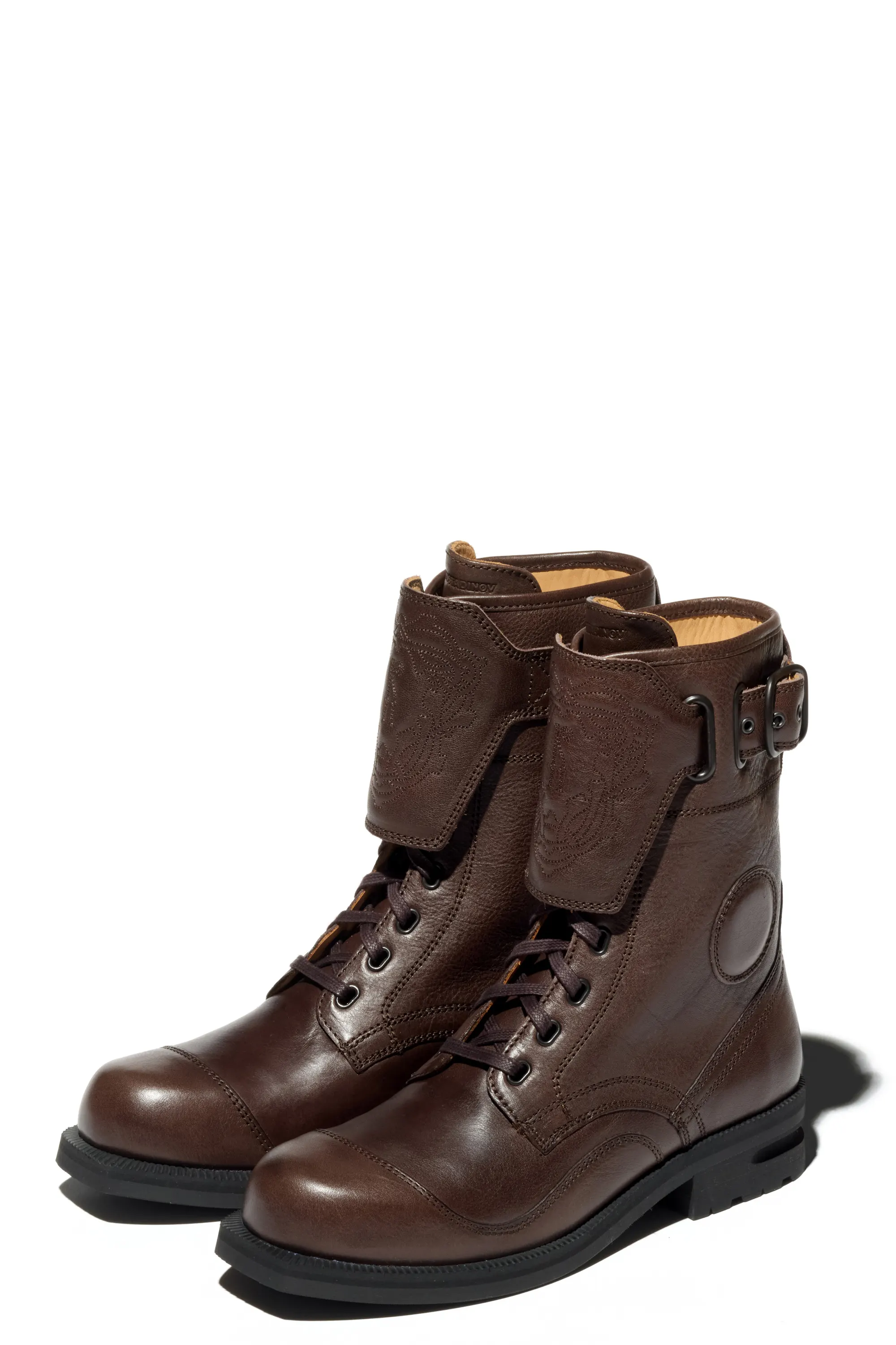 KIKO KOSTADINOV FITZ MILITARY BOOTS - DARK BROWN