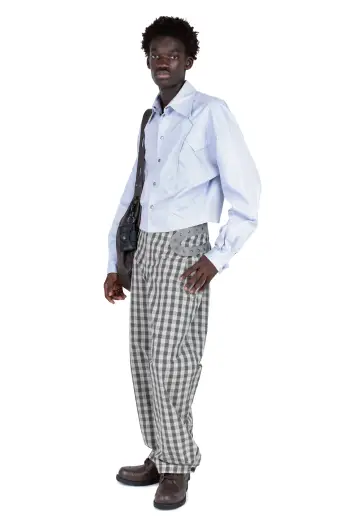 KIKO KOSTADINOV FITZ TROUSER - OYSTER CHECK/TAUPE